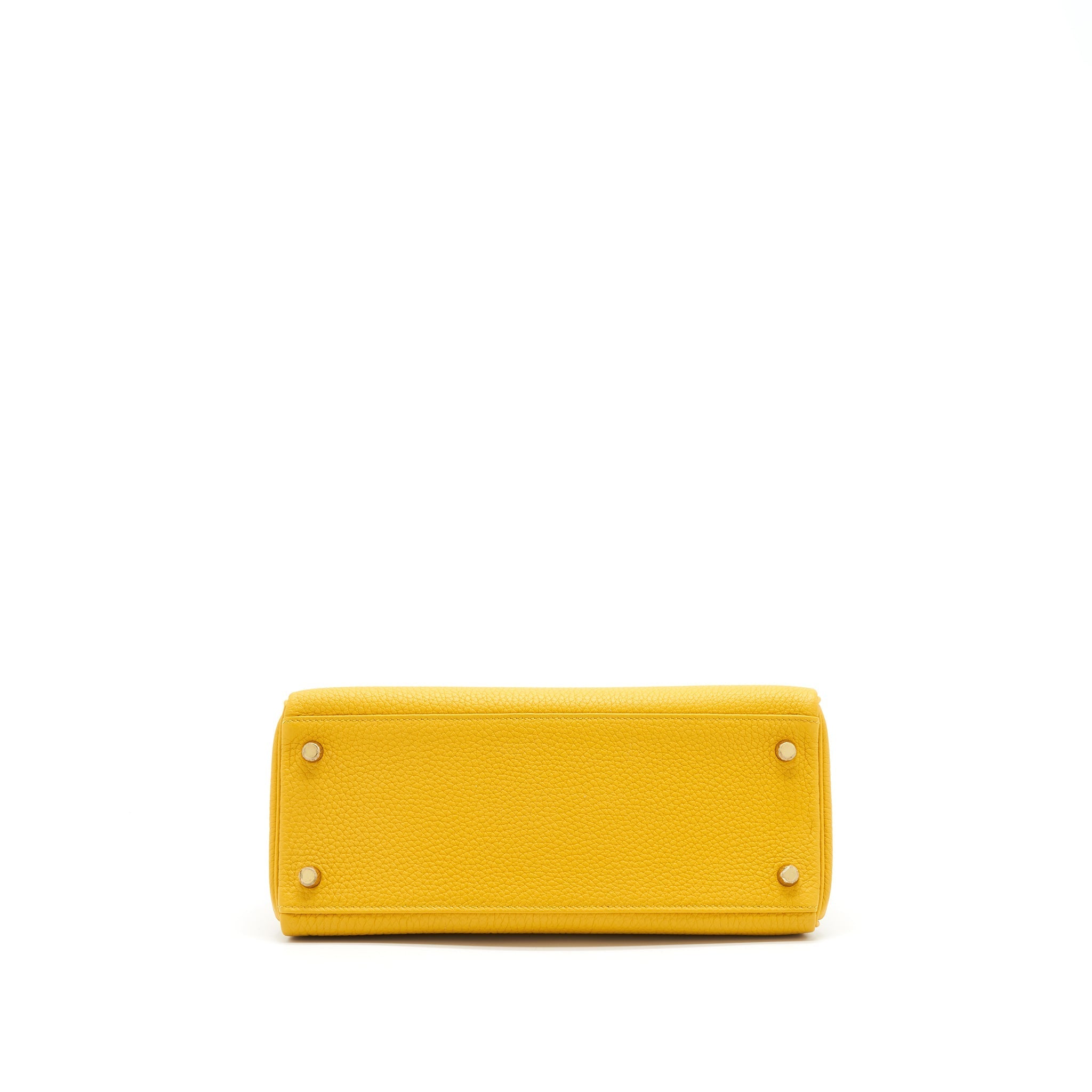 HERMES KELLY 28 CLEMENCE JAUNE AMBER GHW