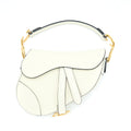 DIOR MINI SADDLE BAG GRAINED CALFSKIN WHITE GHW