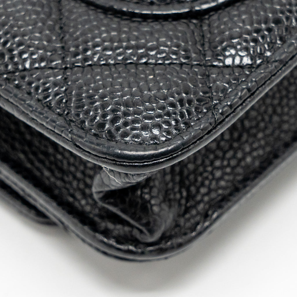 CHANEL CLASSIC WALLET ON CHAIN CAVIAR BLACK GHW