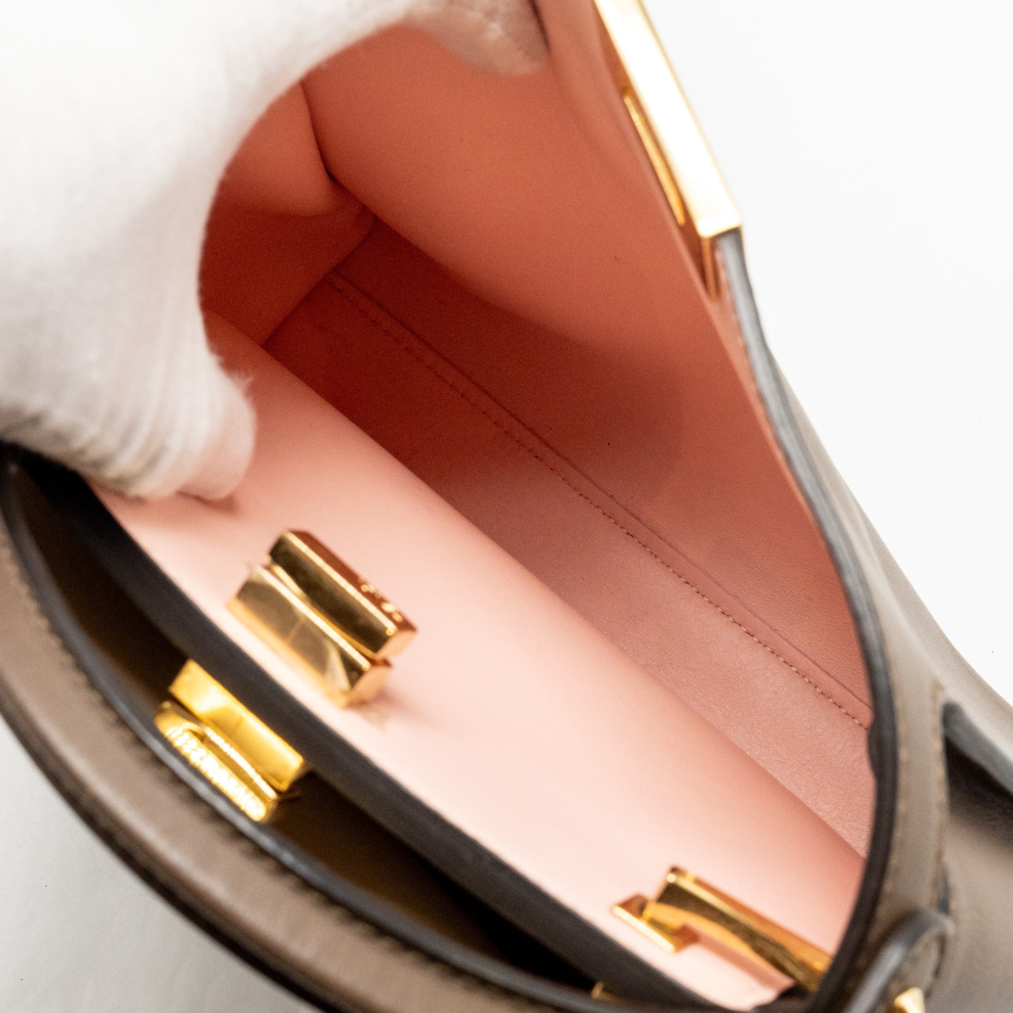 FENDI SMALL PEEKABOO ICONIC BAG CALFSKIN BROWN GHW