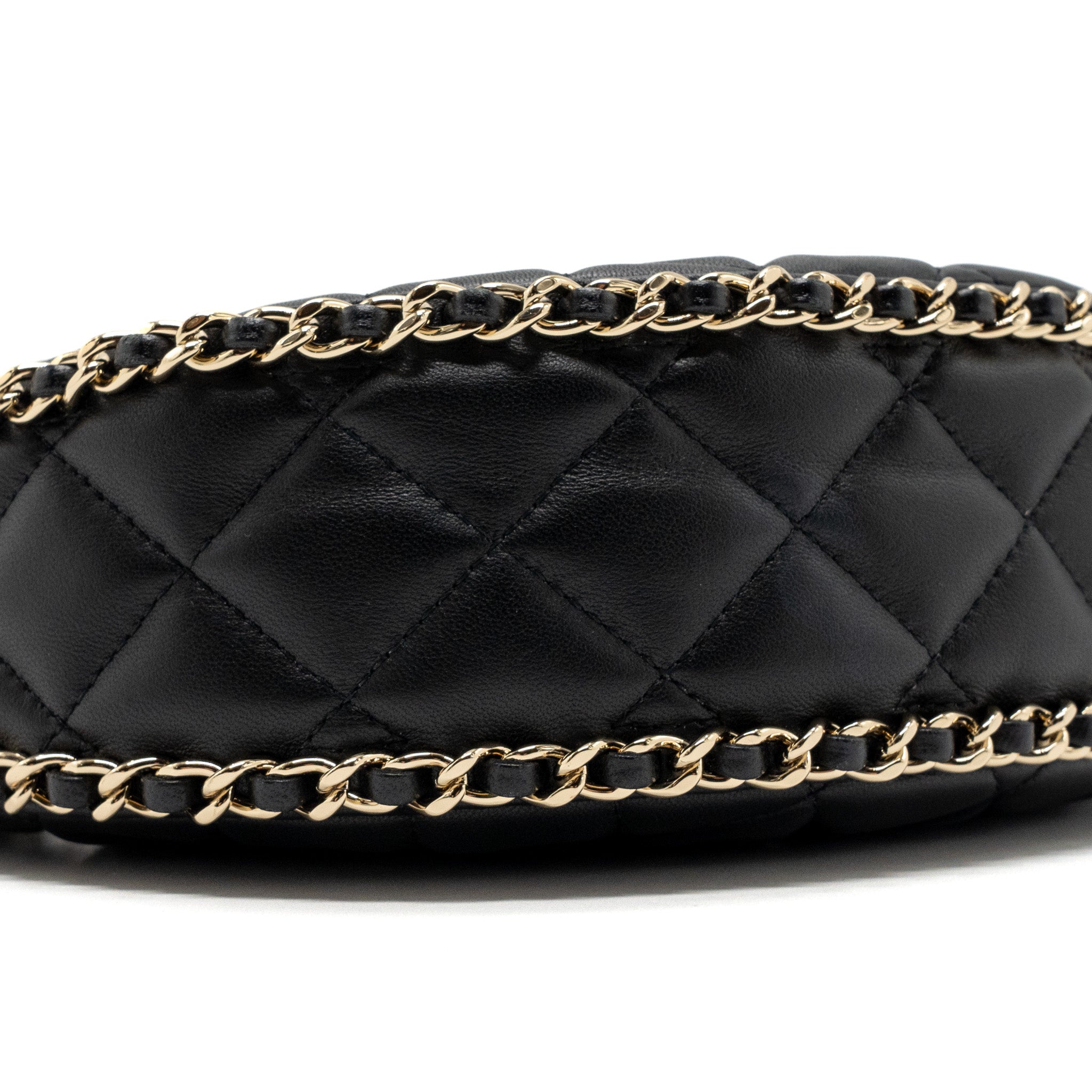 CHANEL SMALL MOON HOBO BAG LAMBSKIN BLACK LGHW (MICROCHIP)