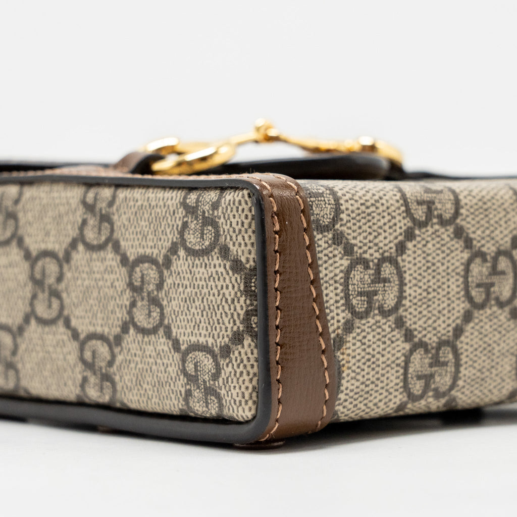 GUCCI HORSEBIT 1955 MINI BAG GG SUPREME CANVAS BROWN/MULTICOLOURED GHW