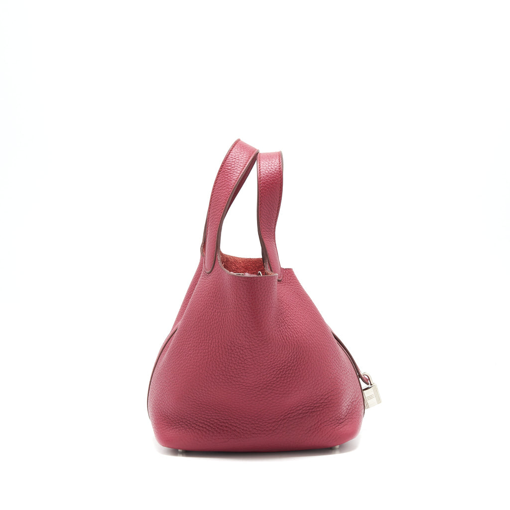 HERMES PICOTIN 18 LOCK BAG DARK RED SHW