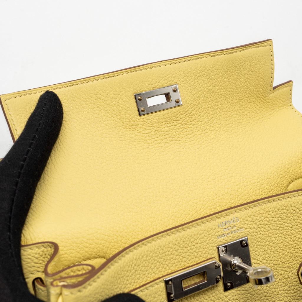 HERMES KELLY 25 TOGO 1Z JAUNE POUSSIN SHW
