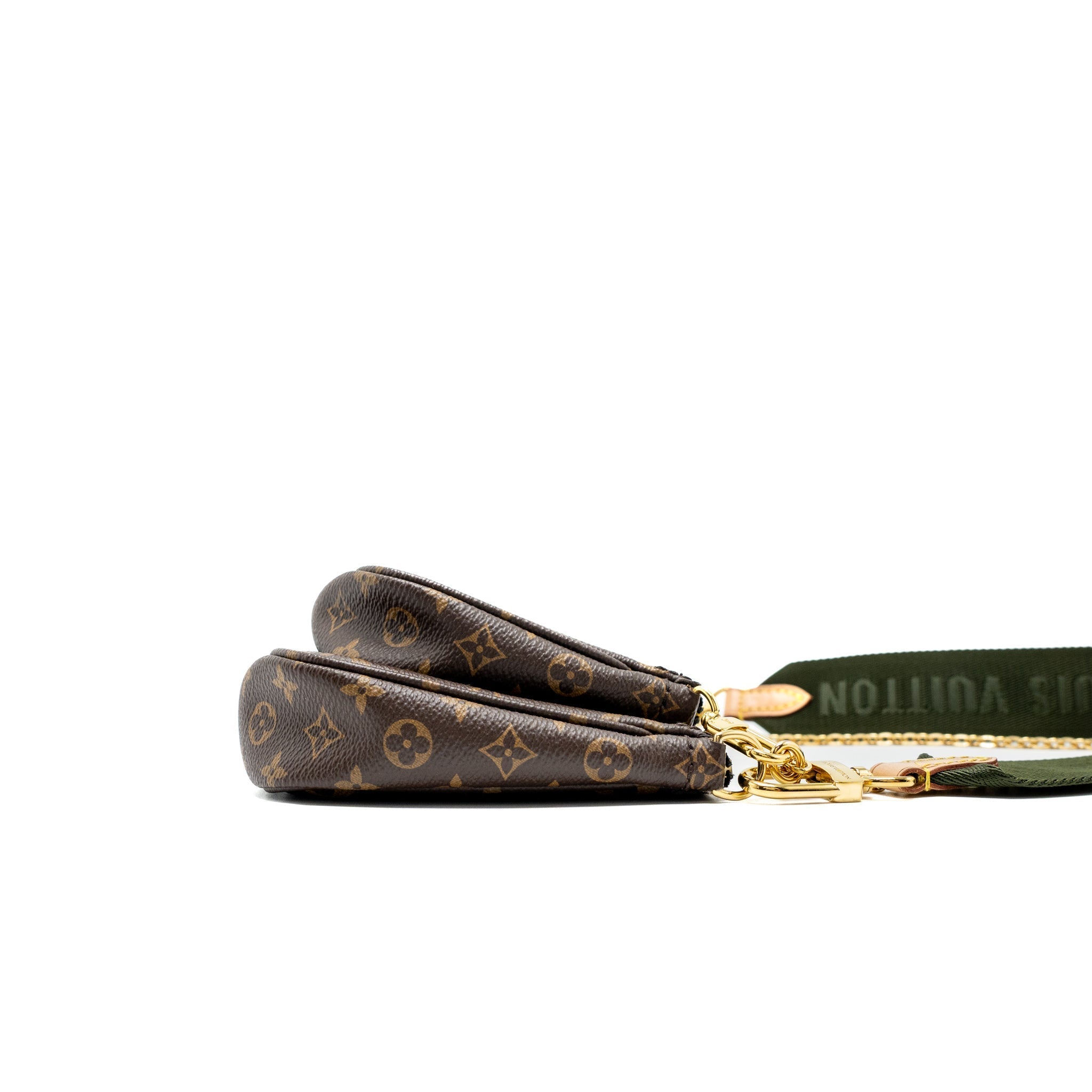 LOUIS VUITTON MULTI POCHETTE ACCESSORIES MONOGRAM CANVAS KHAKI STRAP GHW