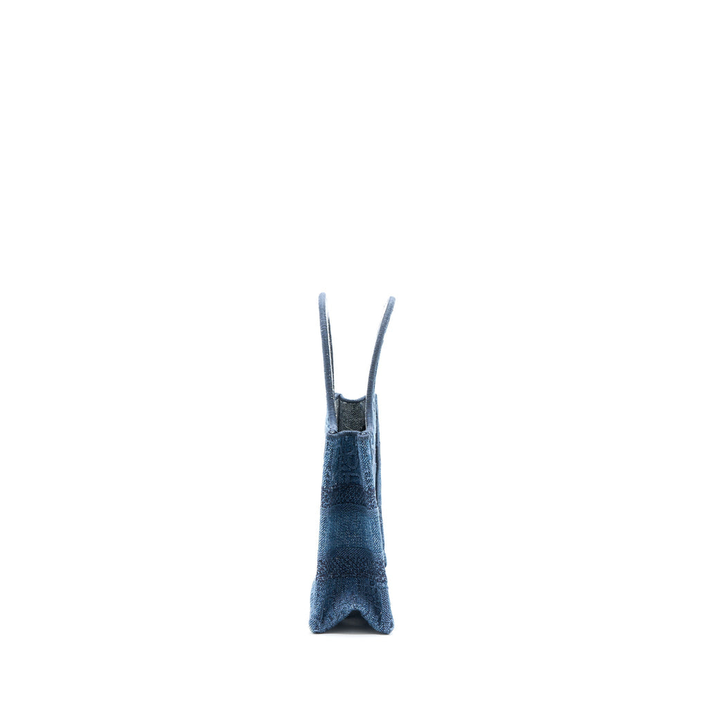DIOR MINI BOOK TOTE DENIM BLUE OBLIQUE