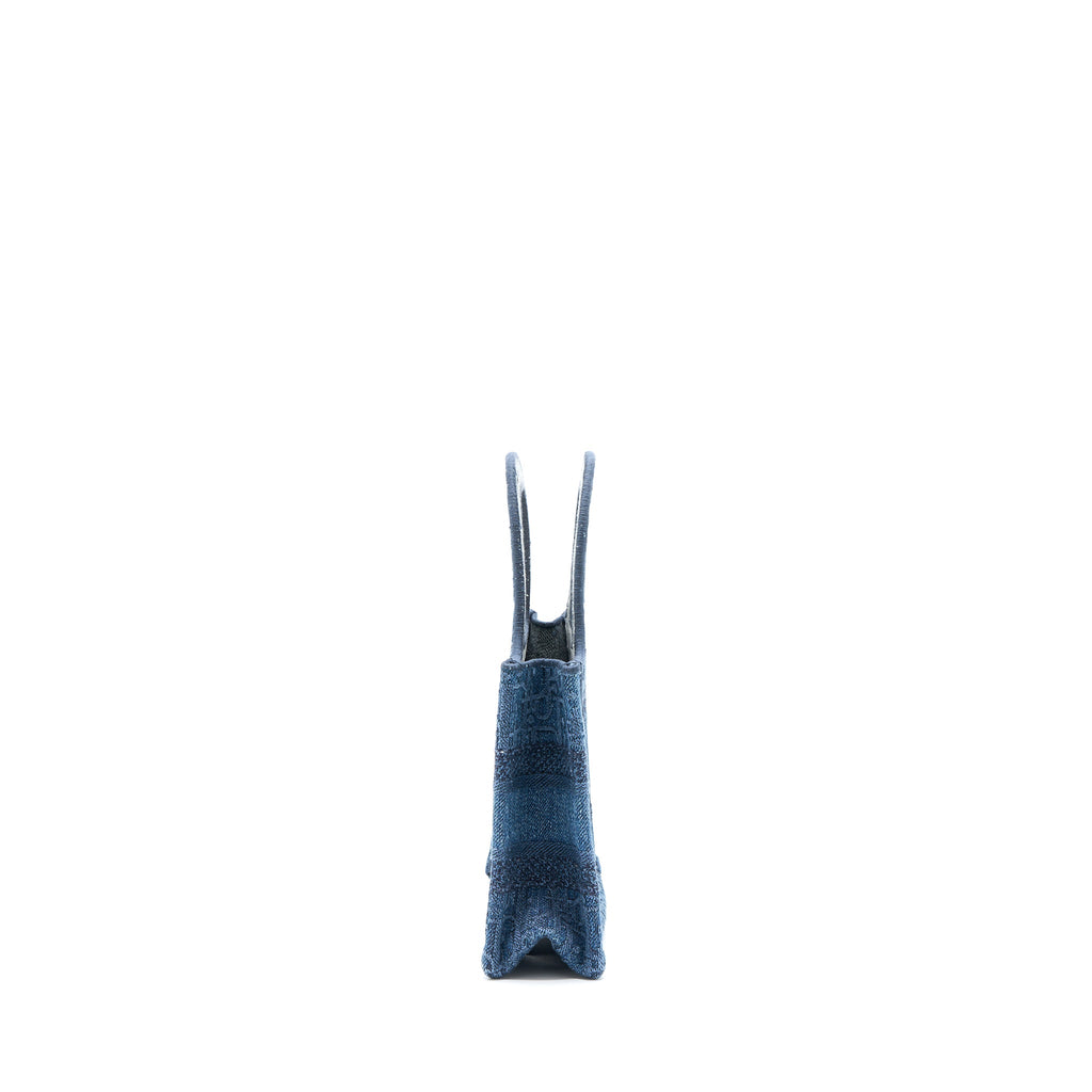 DIOR MINI BOOK TOTE DENIM BLUE OBLIQUE