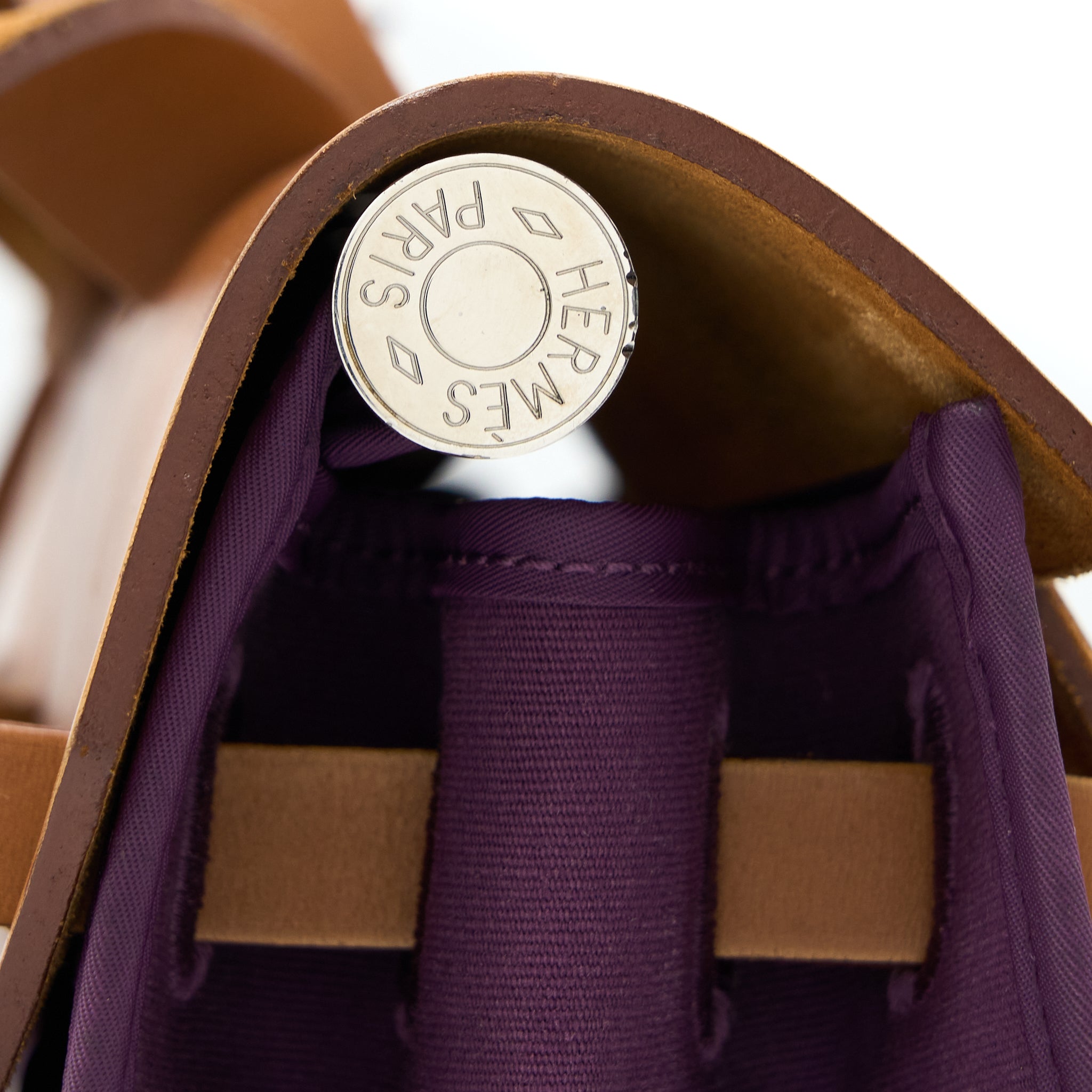 HERMES HERBAG 39 ZIP BAG HUNTER/CANVAS PURPLE SHW