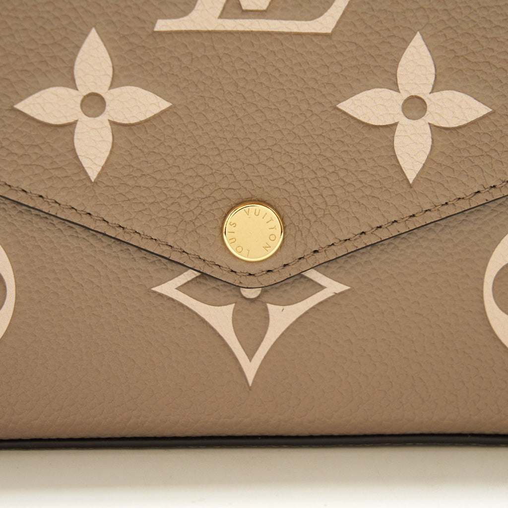 LOUIS VUITTON FELICIE POCHETTE TOURTERELLE/CREME GHW