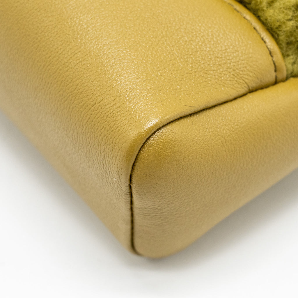 CHANEL MINI 31 BAG CALFSKIN/FUR OLIVE GREEN LGHW(MICROCHIP)