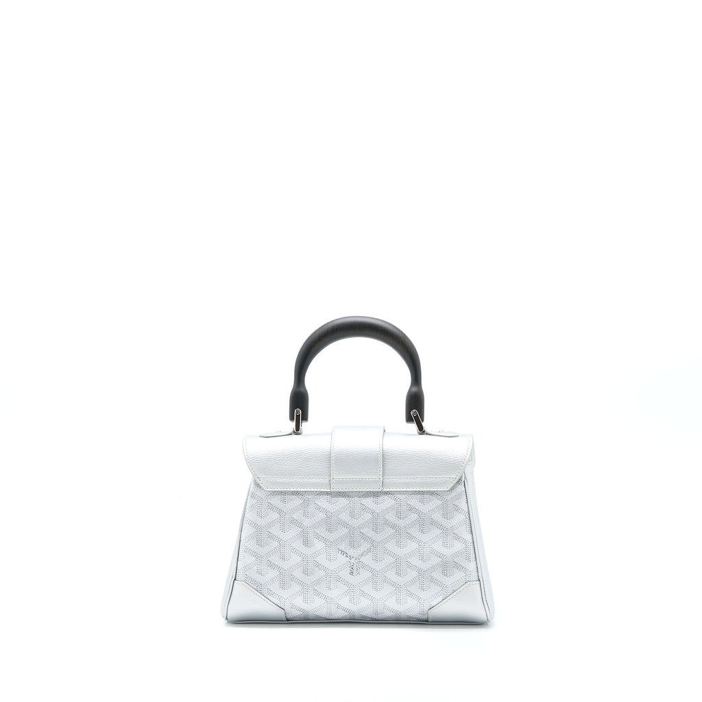 GOYARD SAIGON SOUPLE MINI LIMITED EDITION CANVAS/CALFSKIN SILVER SHW