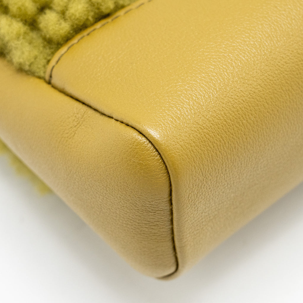 CHANEL MINI 31 BAG CALFSKIN/FUR OLIVE GREEN LGHW(MICROCHIP)