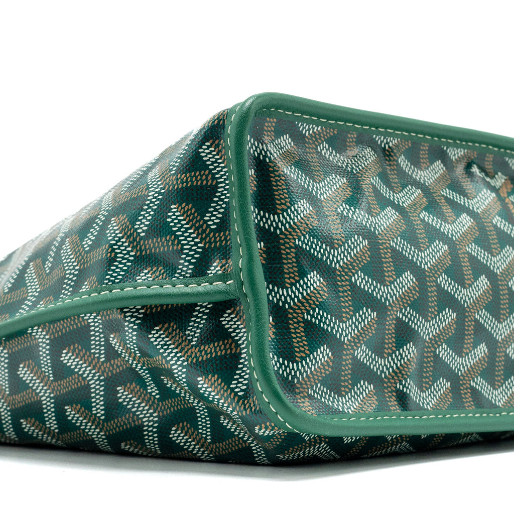 GOYARD MINI ANJOU TOTE BAG GOYARDLINE CANVAS/LEATHER GREEN SHW
