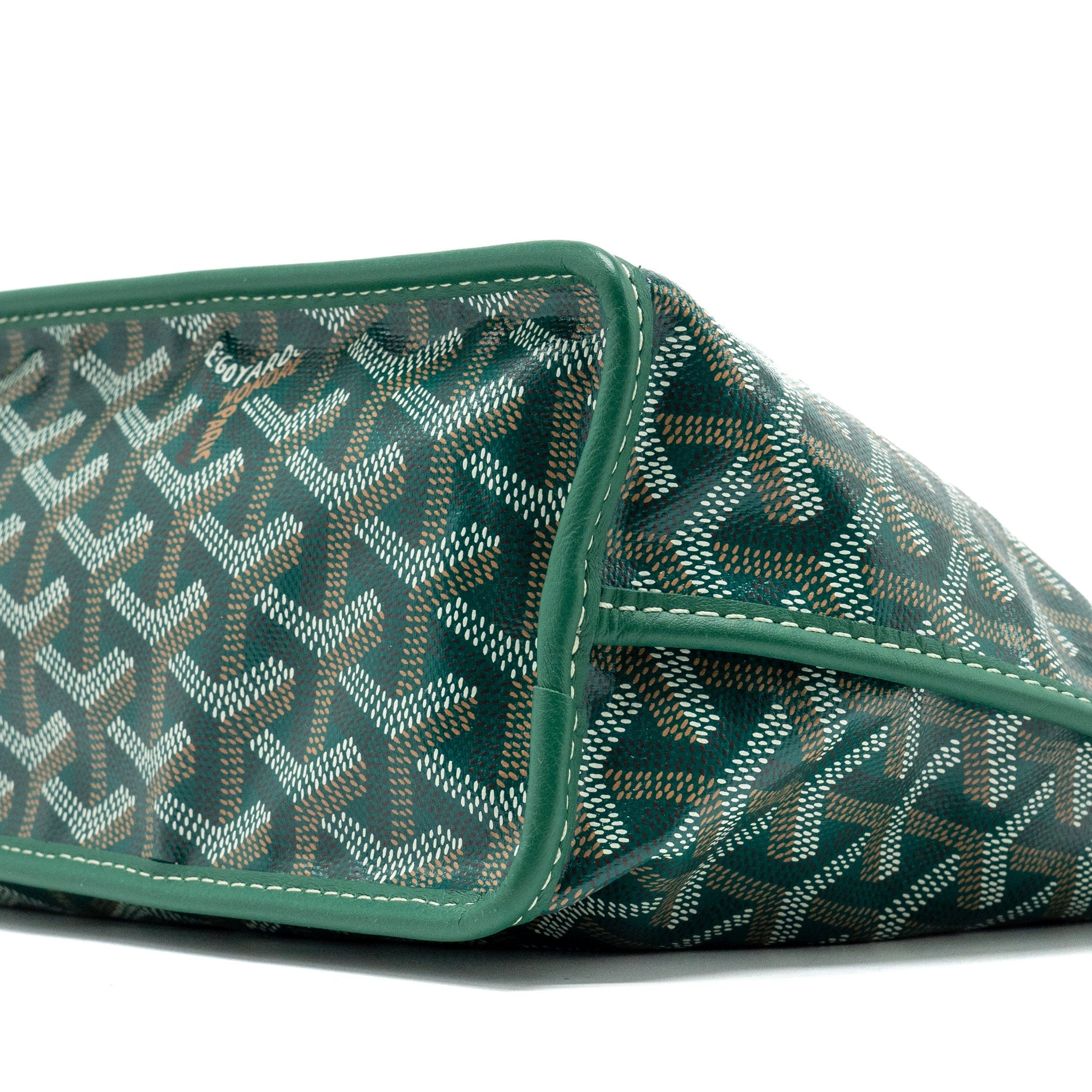 GOYARD MINI ANJOU TOTE BAG GOYARDLINE CANVAS/LEATHER GREEN SHW