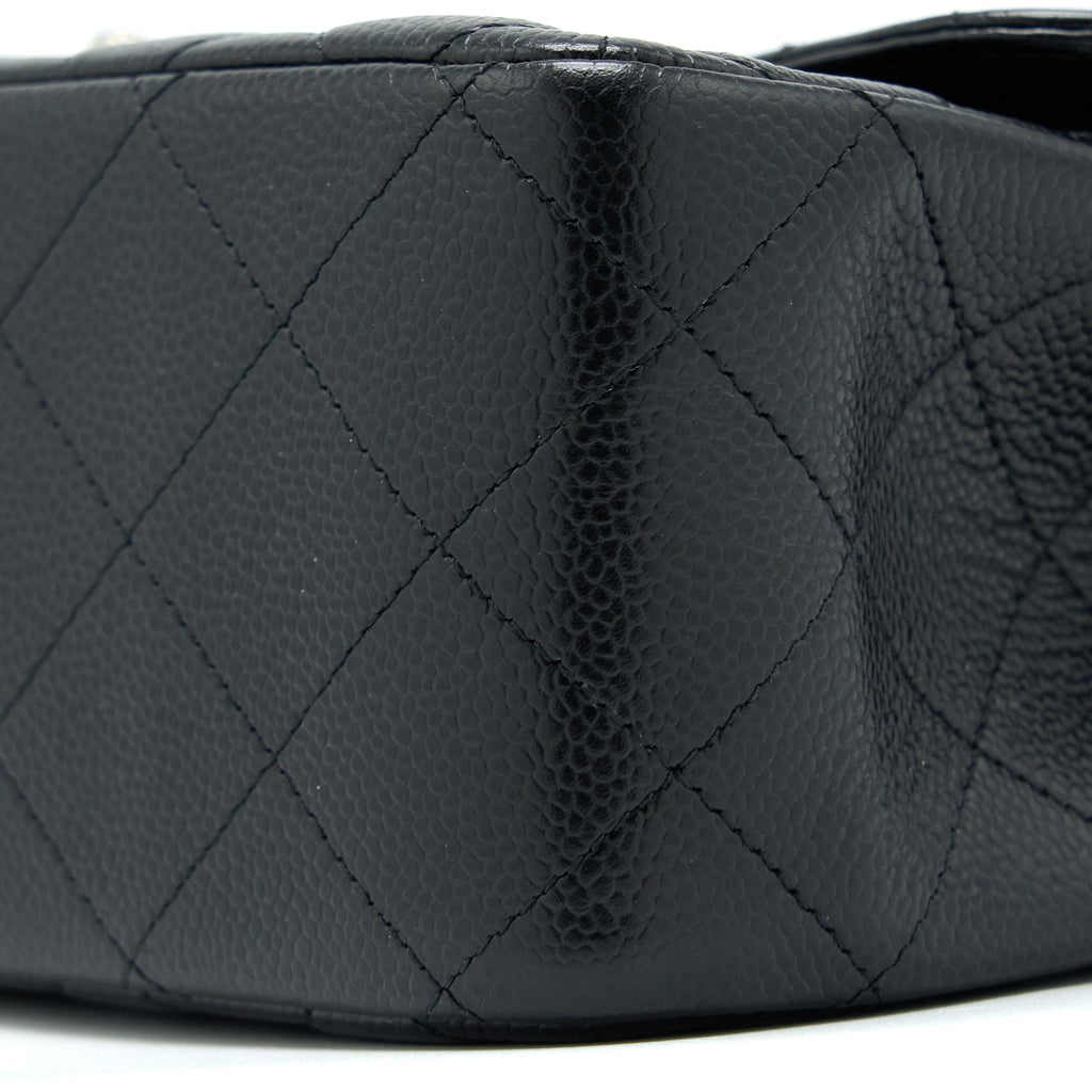 CHANEL CLASSIC JUMBO DOUBLE FLAP BAG CAVIAR BLACK SHW