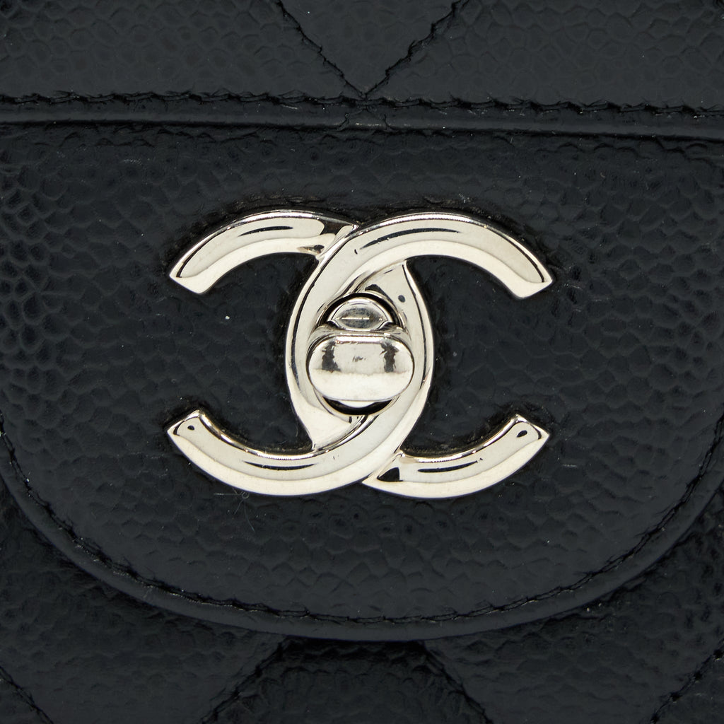 CHANEL CLASSIC JUMBO DOUBLE FLAP BAG CAVIAR BLACK SHW