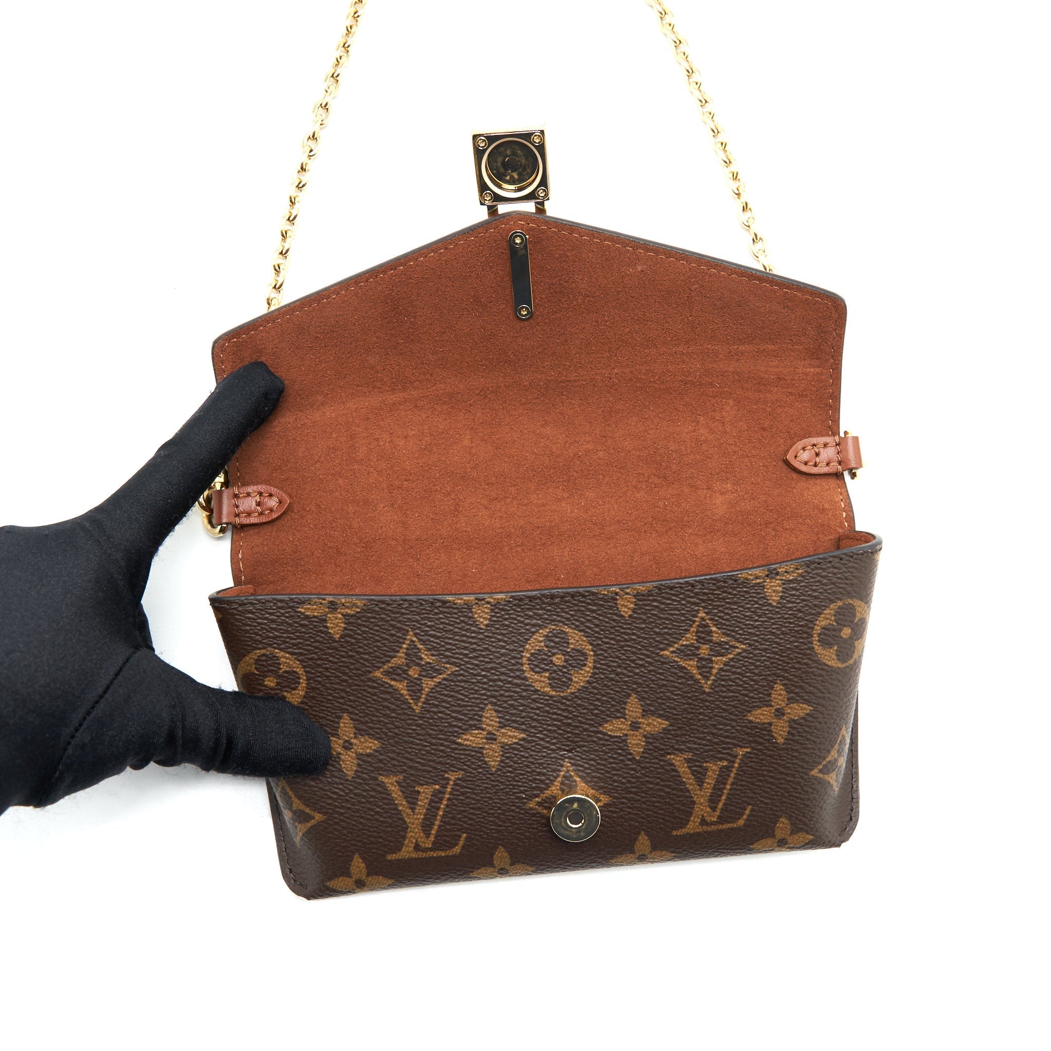 LOUIS VUITTON PADLOCK ON STRAP MONOGRAM CARAMEL GHW