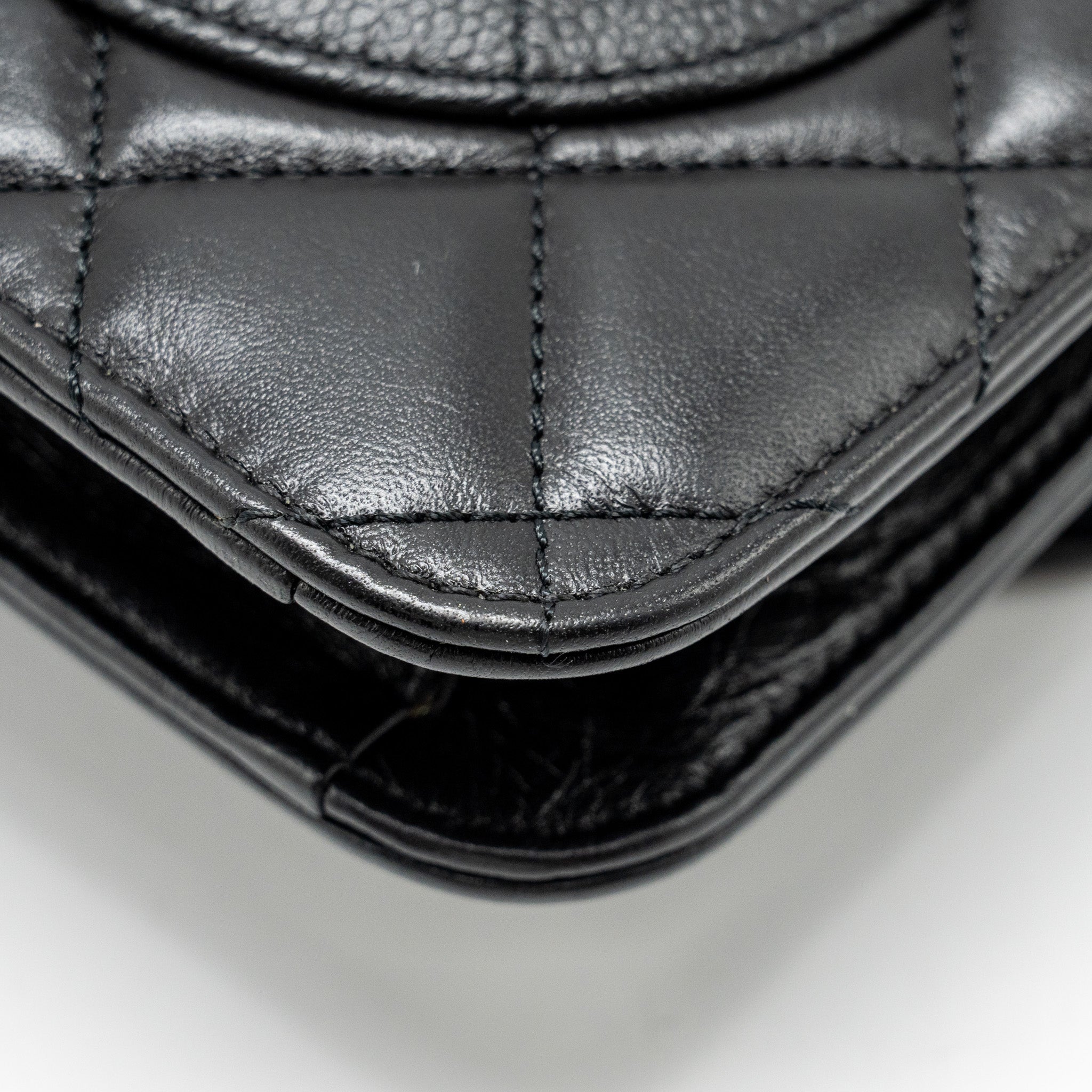 CHANEL QUILTED FLAP BAG CALFSKIN/CAVIAR BLACK GHW
