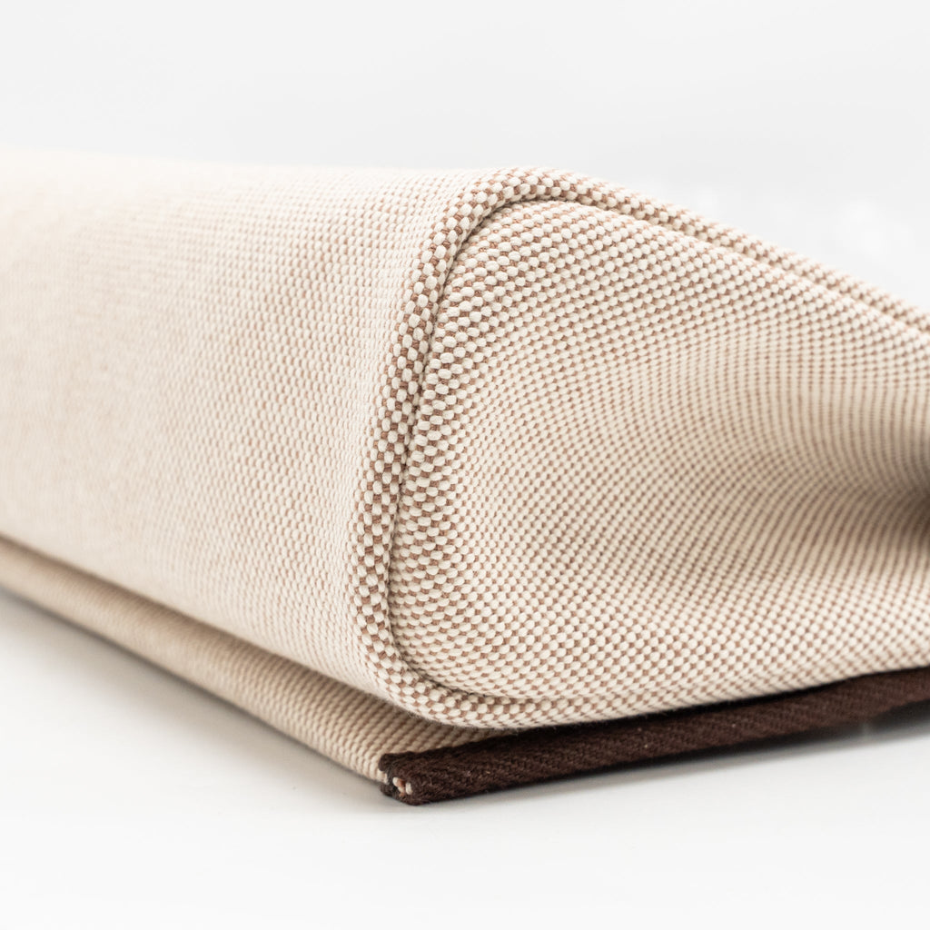 HERMES HERBAG MINI CANVAS/HUNTER LEATHER ECRU-BEIGE/EBENE SHW