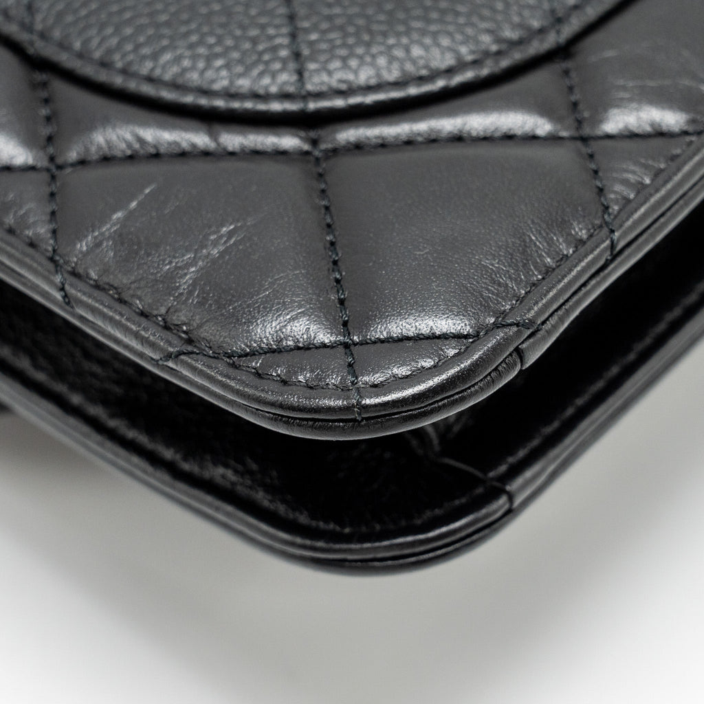 CHANEL QUILTED FLAP BAG CALFSKIN/CAVIAR BLACK GHW