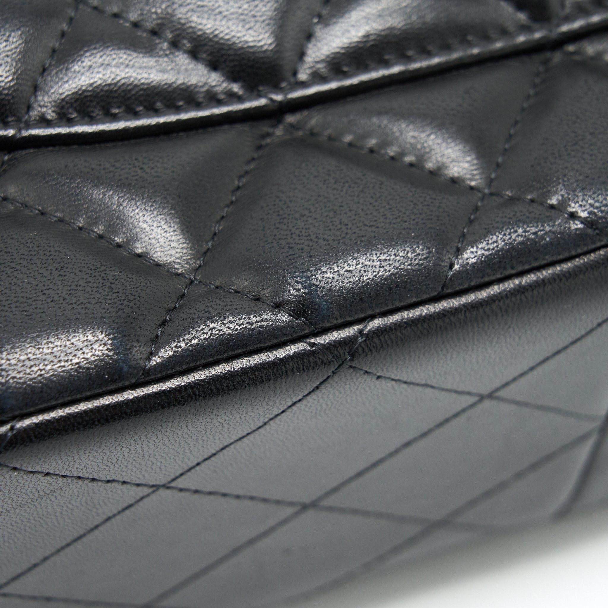 CHANEL CLASSIC JUMBO DOUBLE FLAP BAG LAMBSKIN BLACK GHW