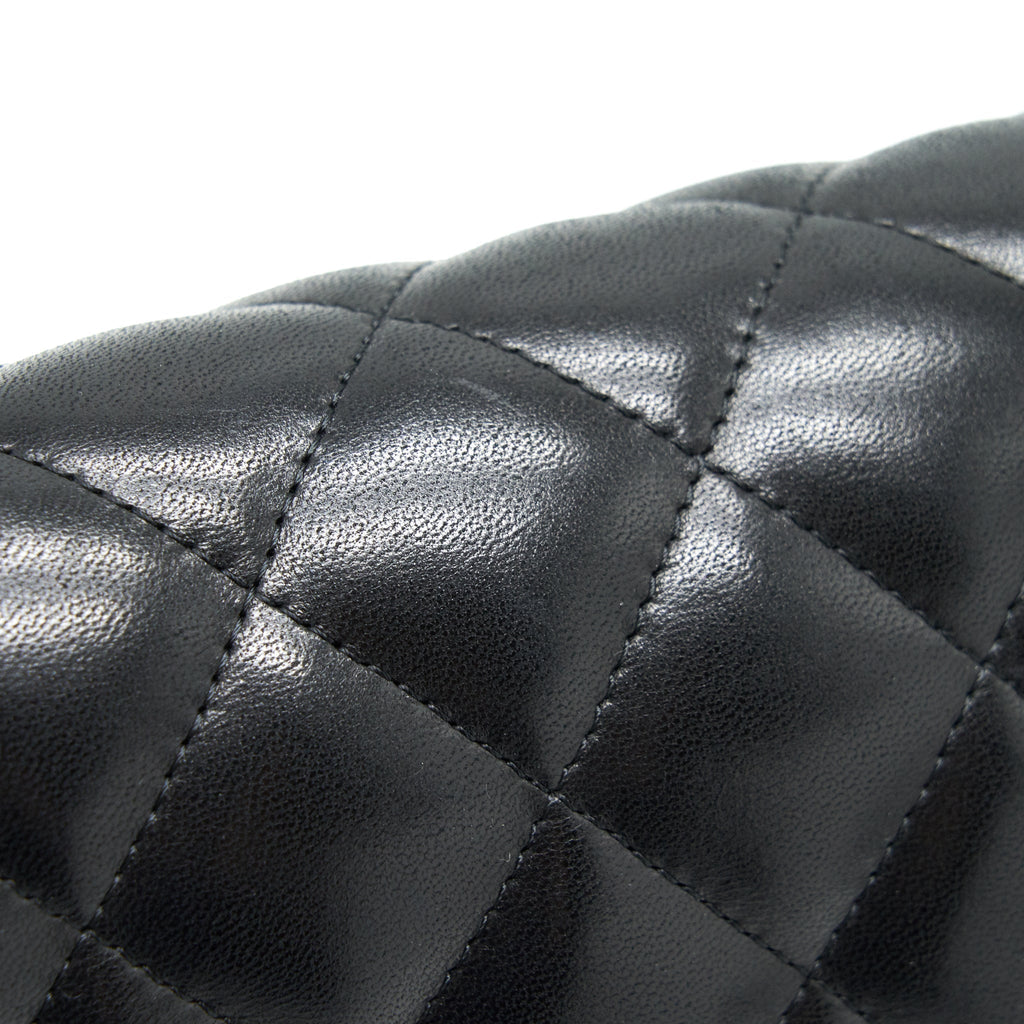 CHANEL CLASSIC JUMBO DOUBLE FLAP BAG LAMBSKIN BLACK GHW