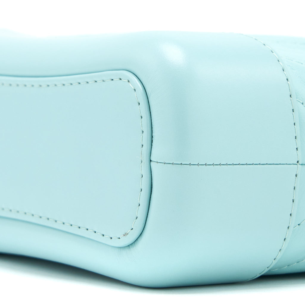CHANEL SMALL GABRIELLE CHEVRON CALFSKIN LIGHT BLUE MULTICOLOUR HARDWARE