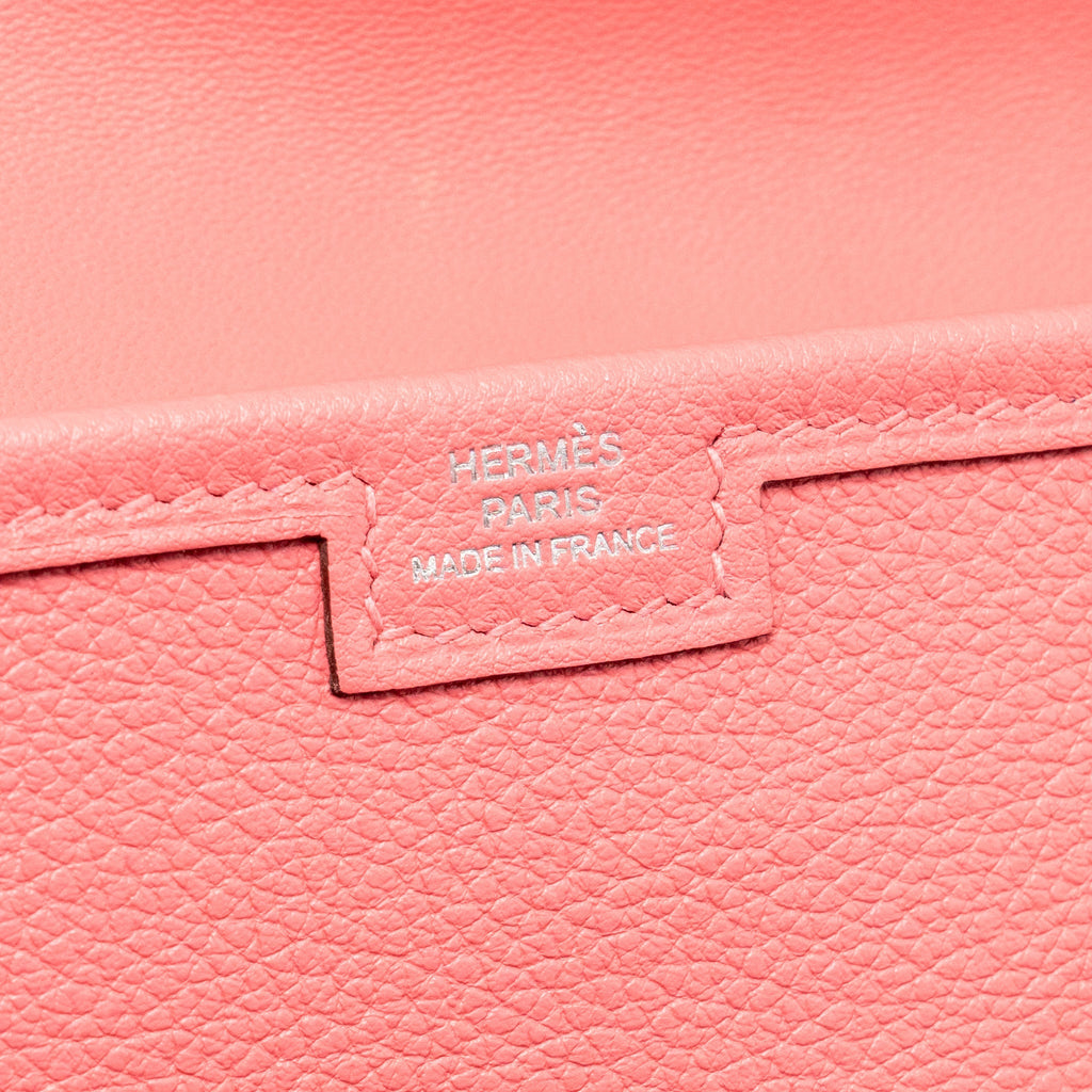 HERMES JIGE ELAN CLUTCH EVERCOLOR ROSE AZALEE