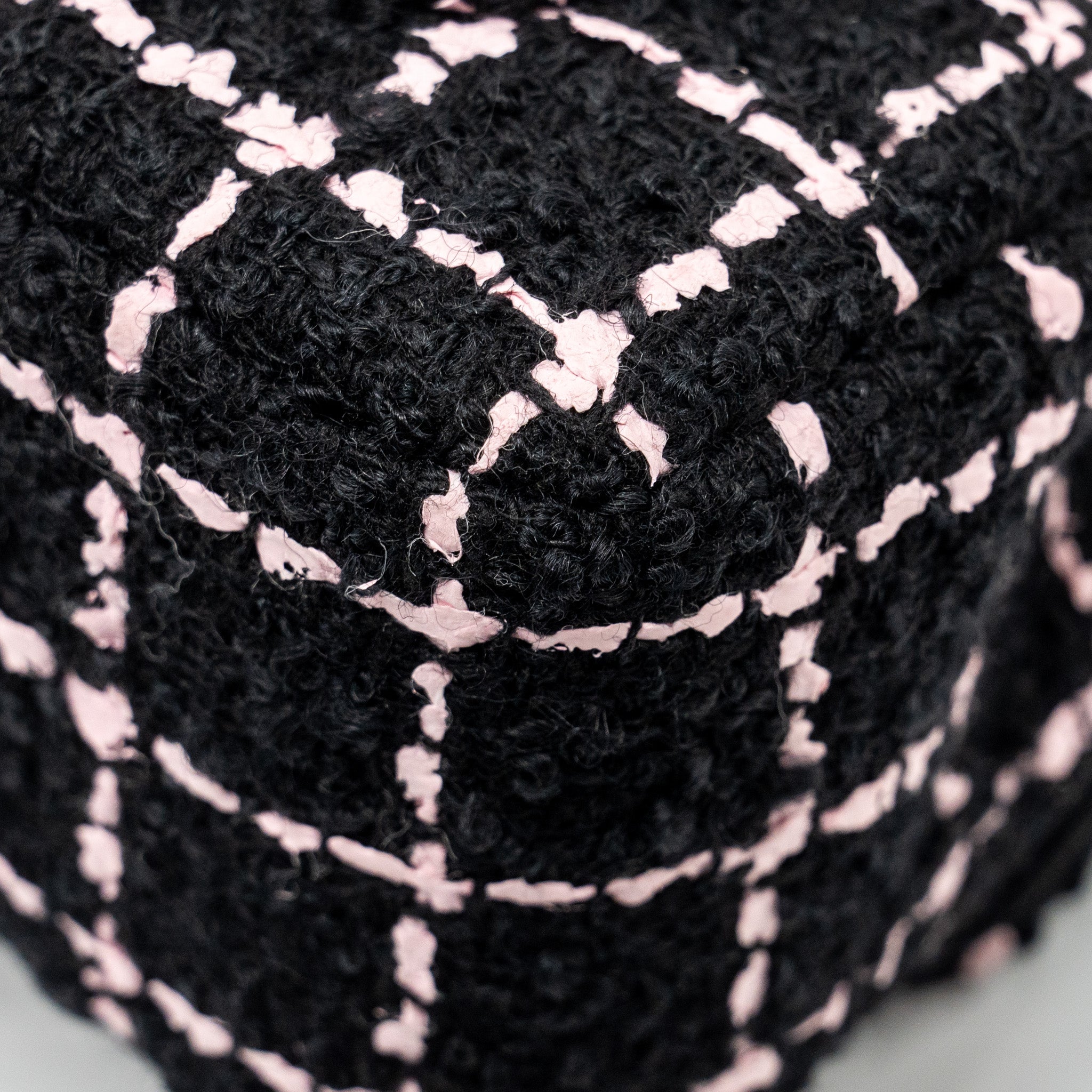 CHANEL 23K FLOWER BOMB MINI RECTANGULAR FLAP BAG TWEED BLACK / PINK LGHW (MICROCHIP)