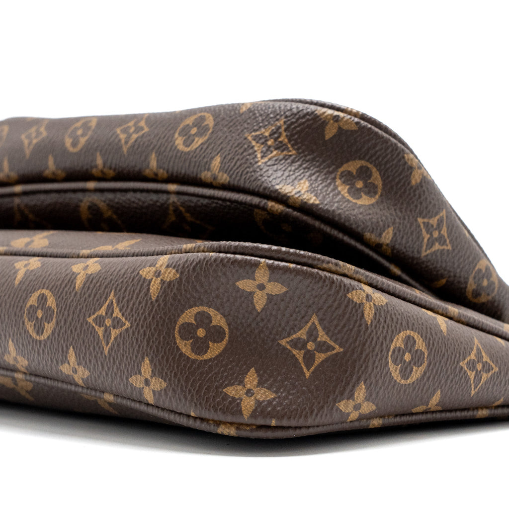 LOUIS VUITTON MULTI POCHETTE ACCESSORIES MONOGRAM CANVAS KHAKI STRAP GHW