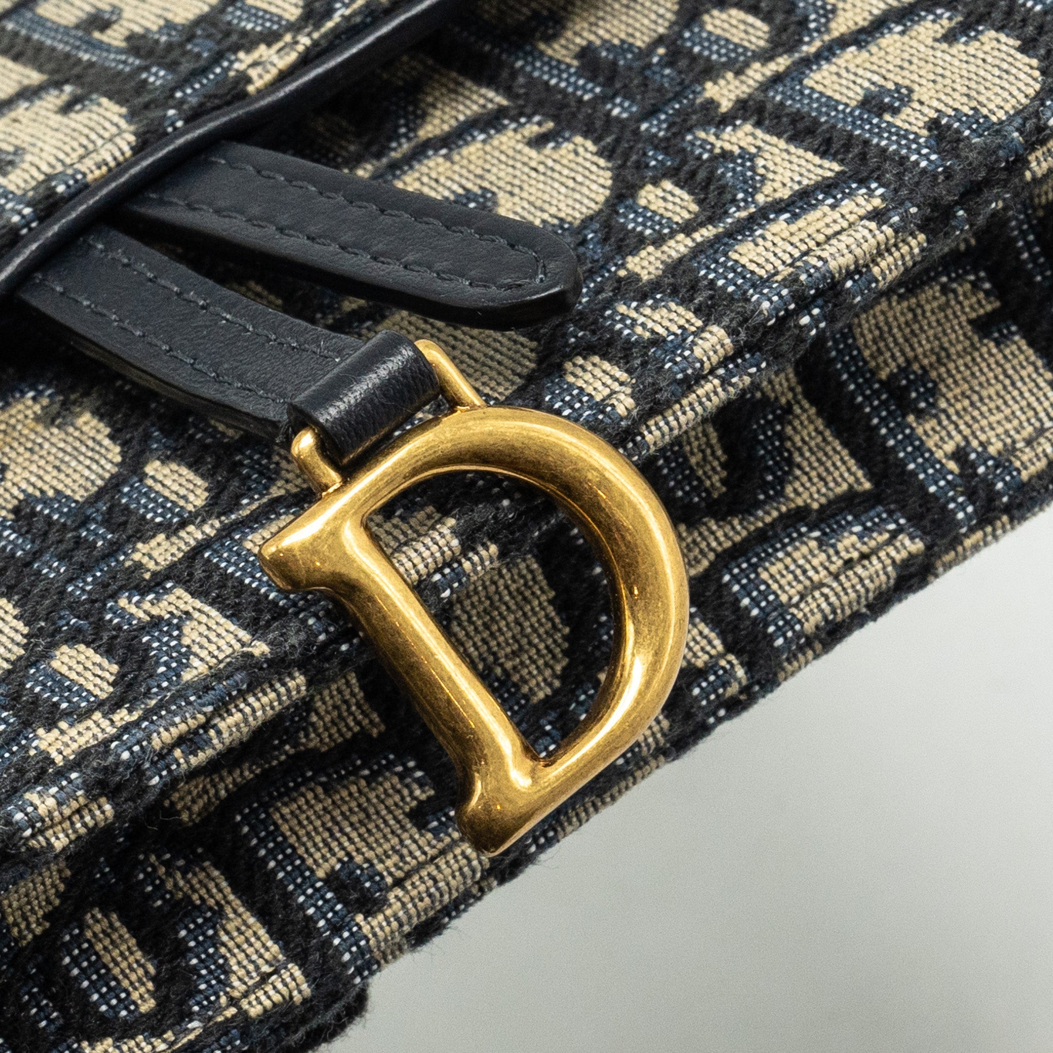 DIOR SADDLE BELT POUCH DIOR OBLIQUE CANVAS BLUE GHW