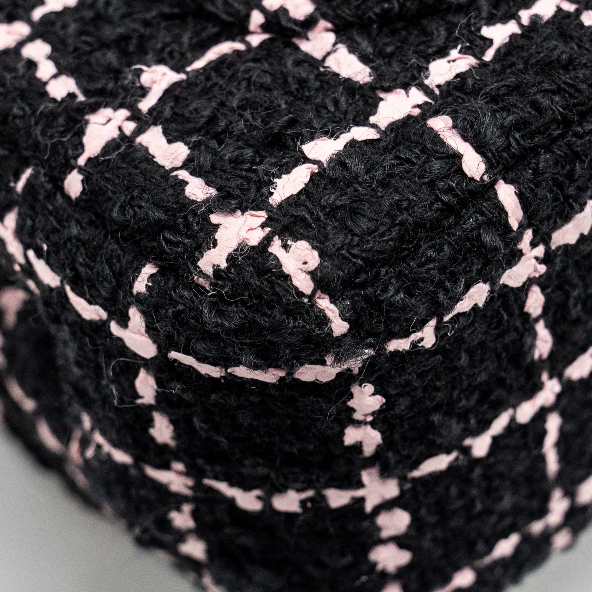 CHANEL 23K FLOWER BOMB MINI RECTANGULAR FLAP BAG TWEED BLACK / PINK LGHW (MICROCHIP)