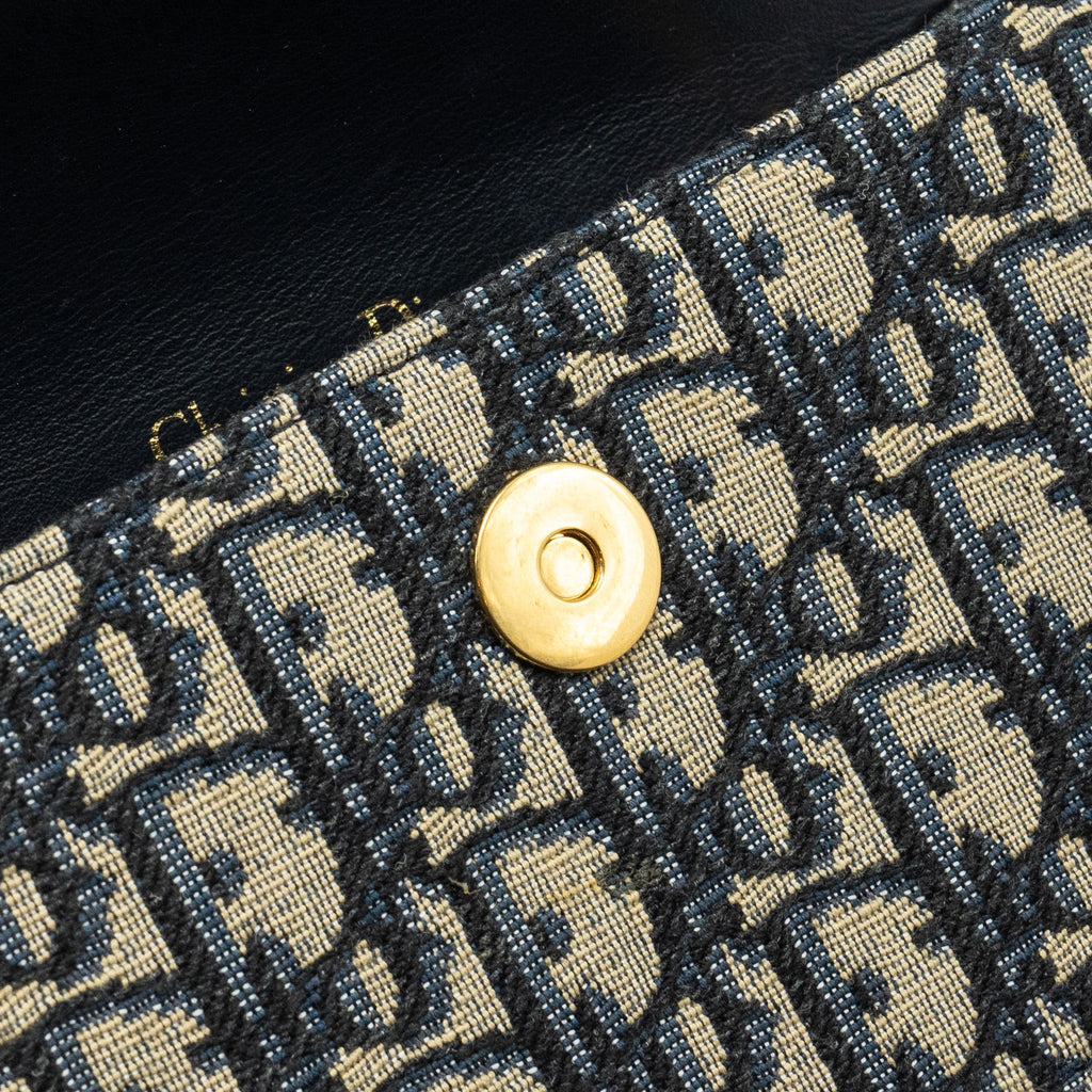 DIOR SADDLE BELT POUCH DIOR OBLIQUE CANVAS BLUE GHW
