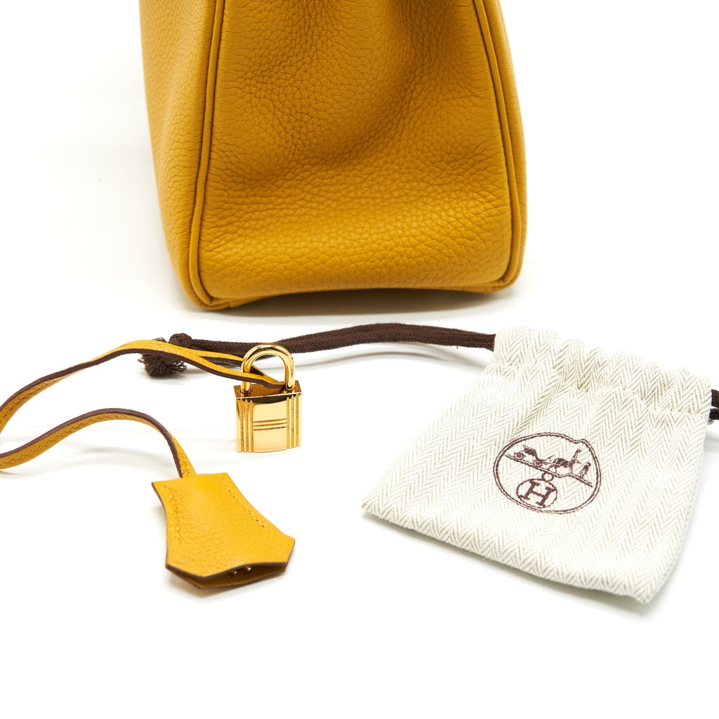 HERMES KELLY 28 CLEMENCE JAUNE AMBER GHW