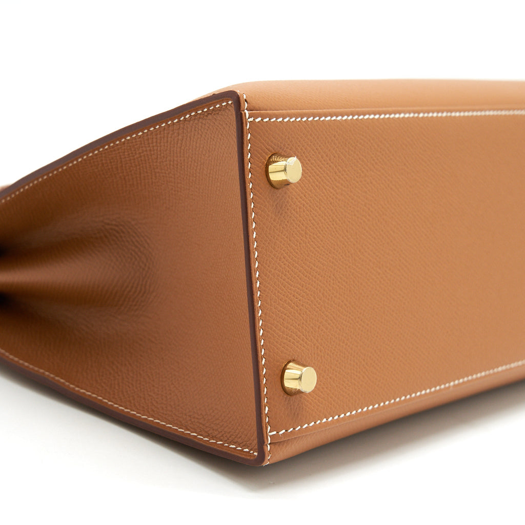 HERMES KELLY 28 GOLD WITH GHW EPSOM LEATHER