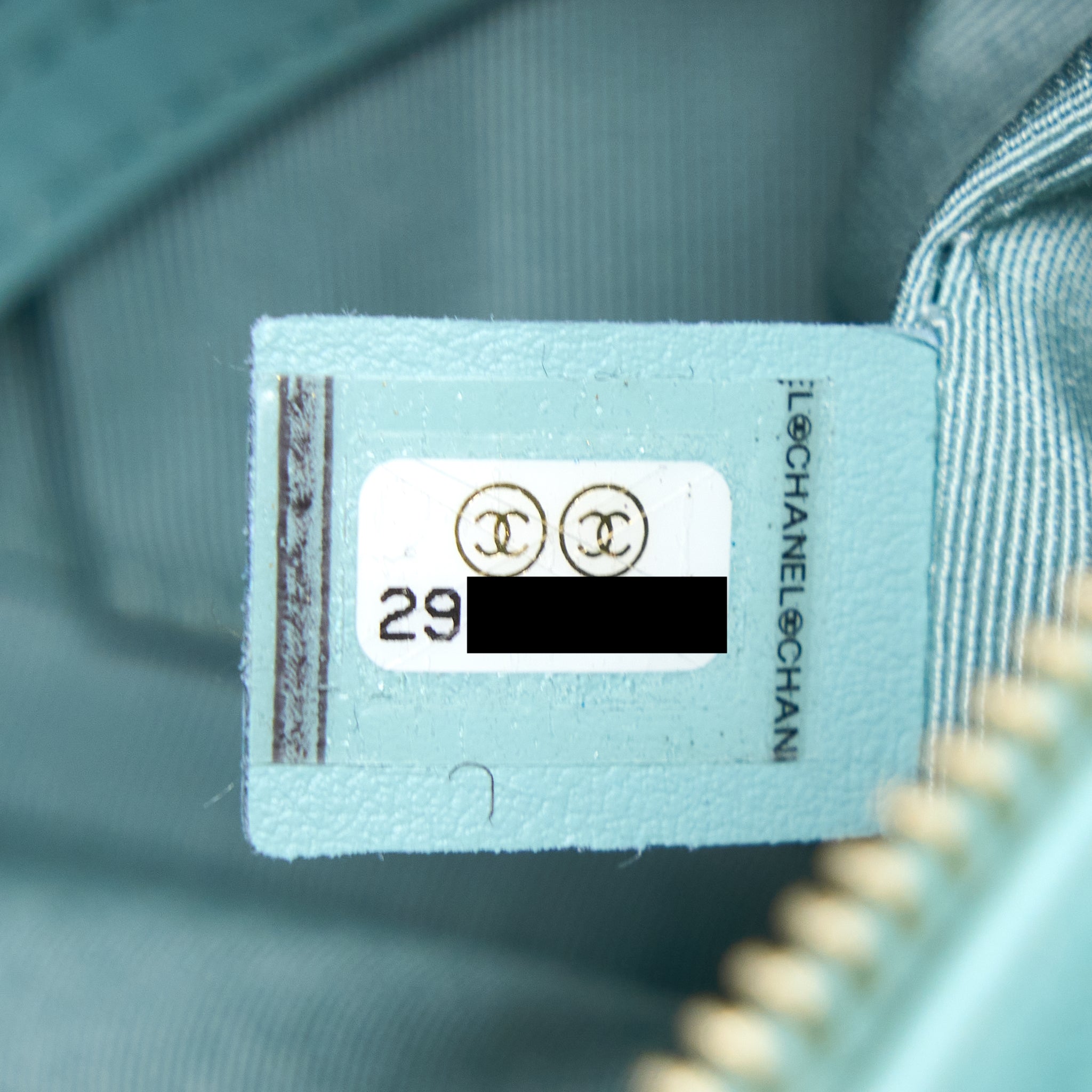 CHANEL SMALL GABRIELLE CHEVRON CALFSKIN LIGHT BLUE MULTICOLOUR HARDWARE