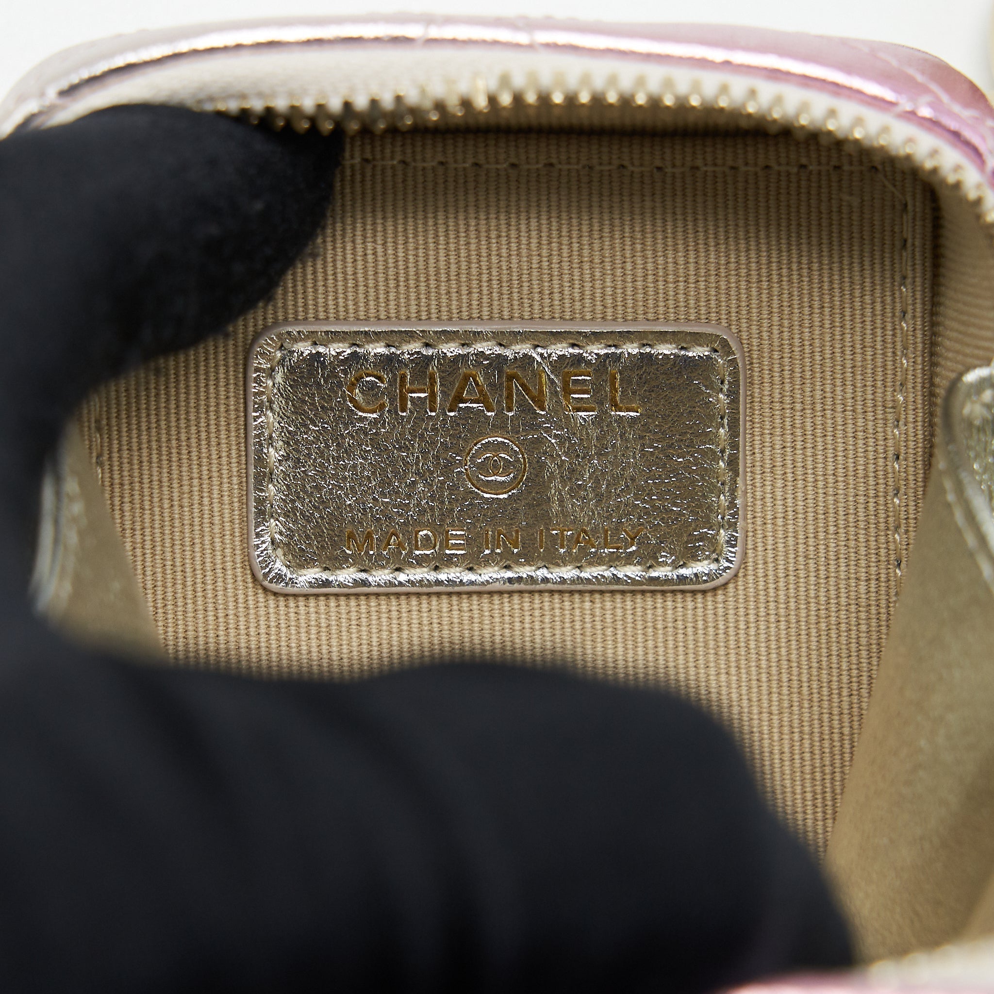 CHANEL MINI VANITY WITH GIANT CHAIN IRIDESCENT PINK LGHW