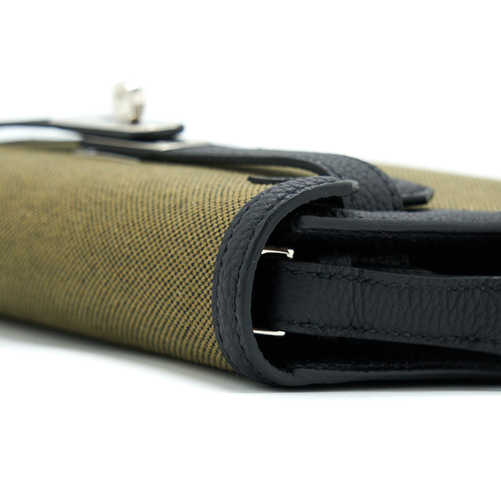 HERMES POCHETTE KELLY DEPECHES CANVAS AND LEATHER MULTICOLOUR SHW