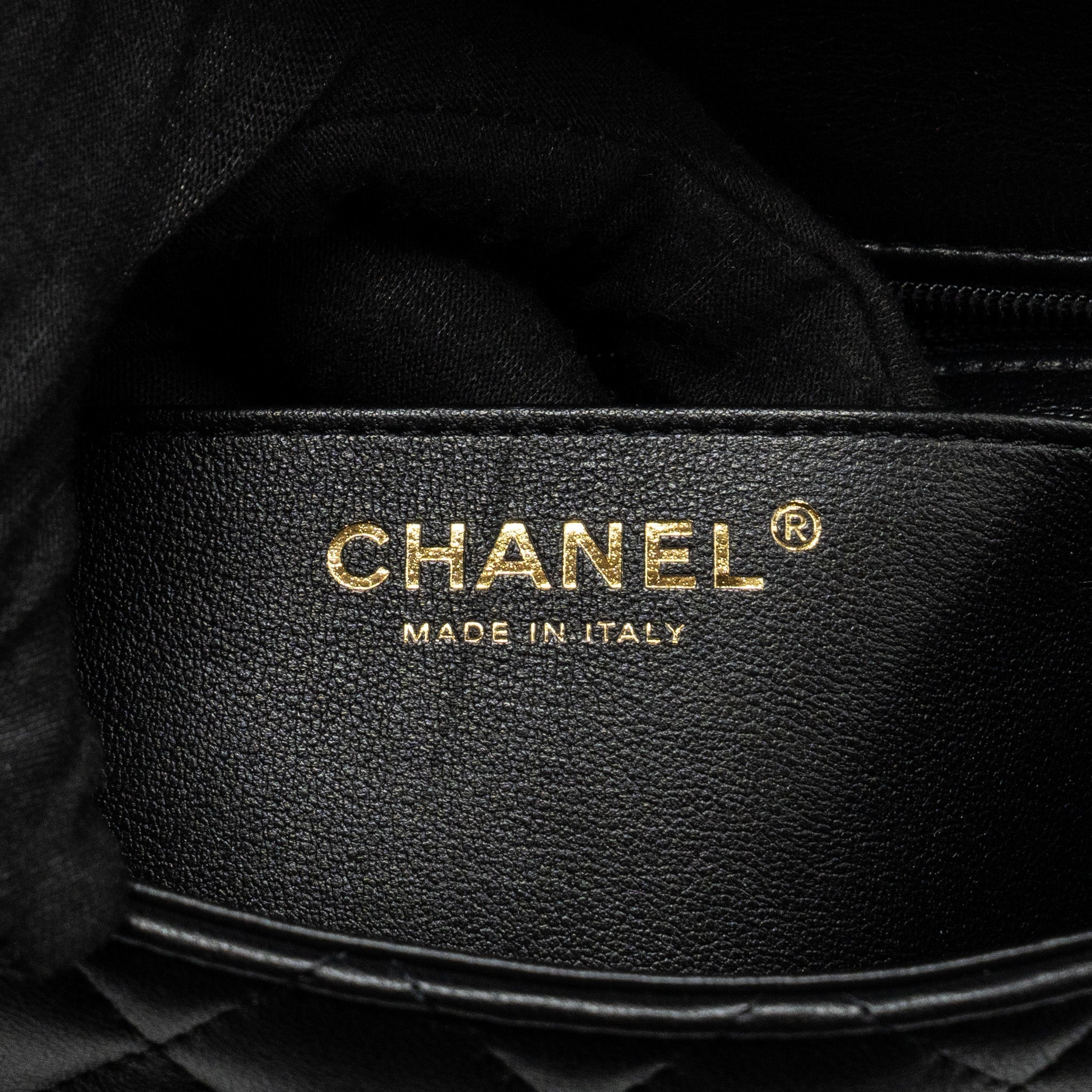 CHANEL TOP HANDLE MINI RECTANGULAR FLAP BAG LAMBSKIN BLACK LGHW (MICROCHIP)