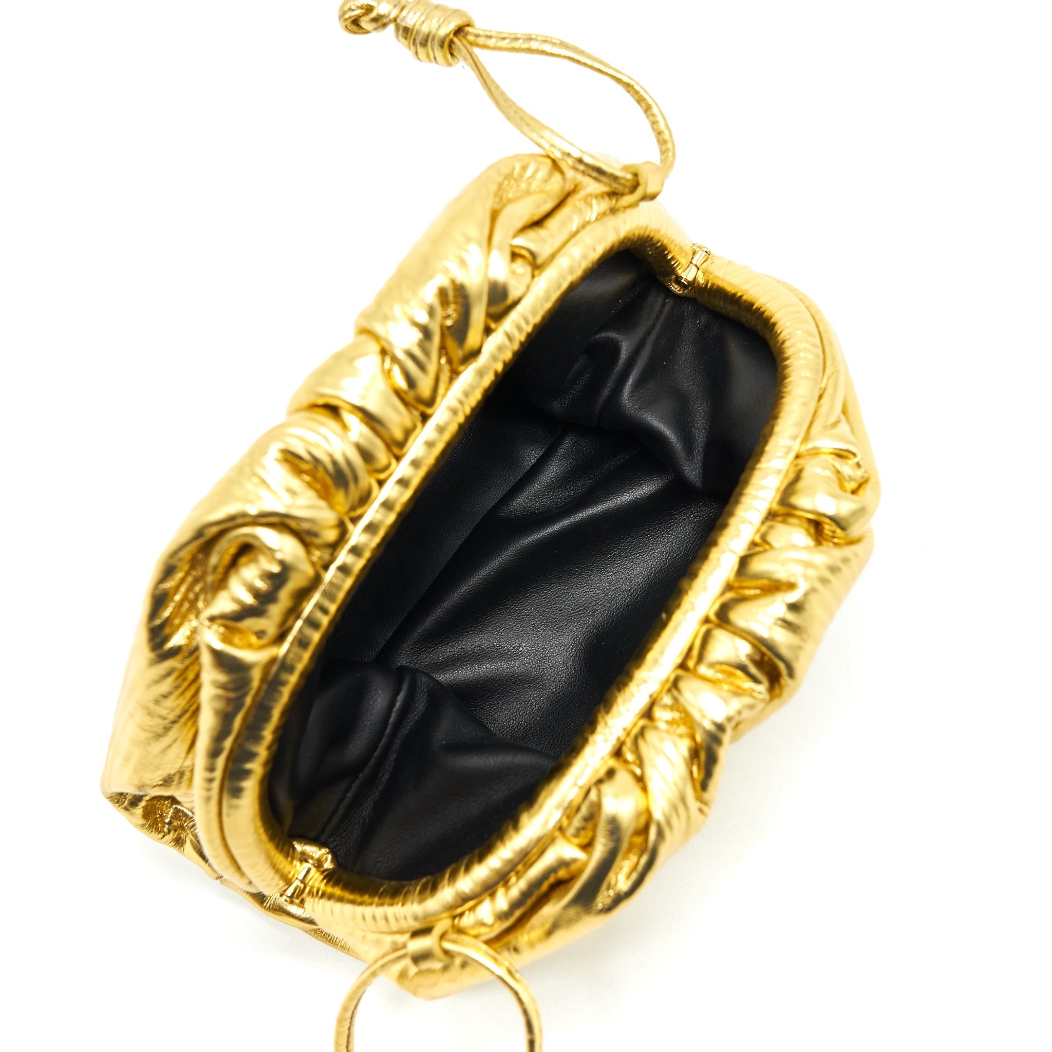 BOTTEGA VENETA THE MINI POUCH COLOR ORO