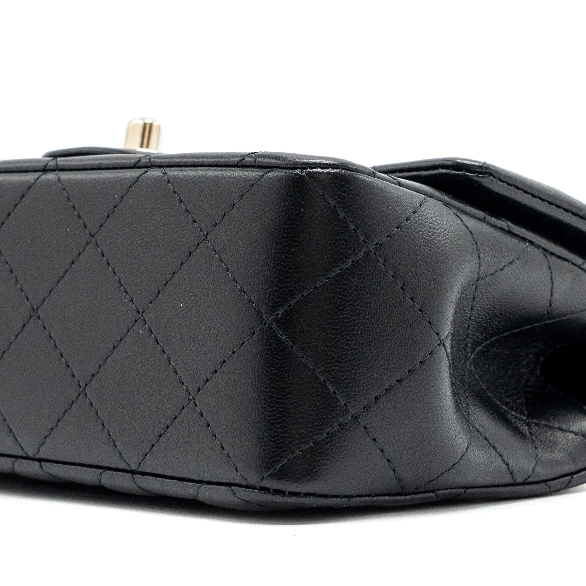 CHANEL TOP HANDLE MINI RECTANGULAR LAMBSKIN BLACK LGHW(MICROCHIP)