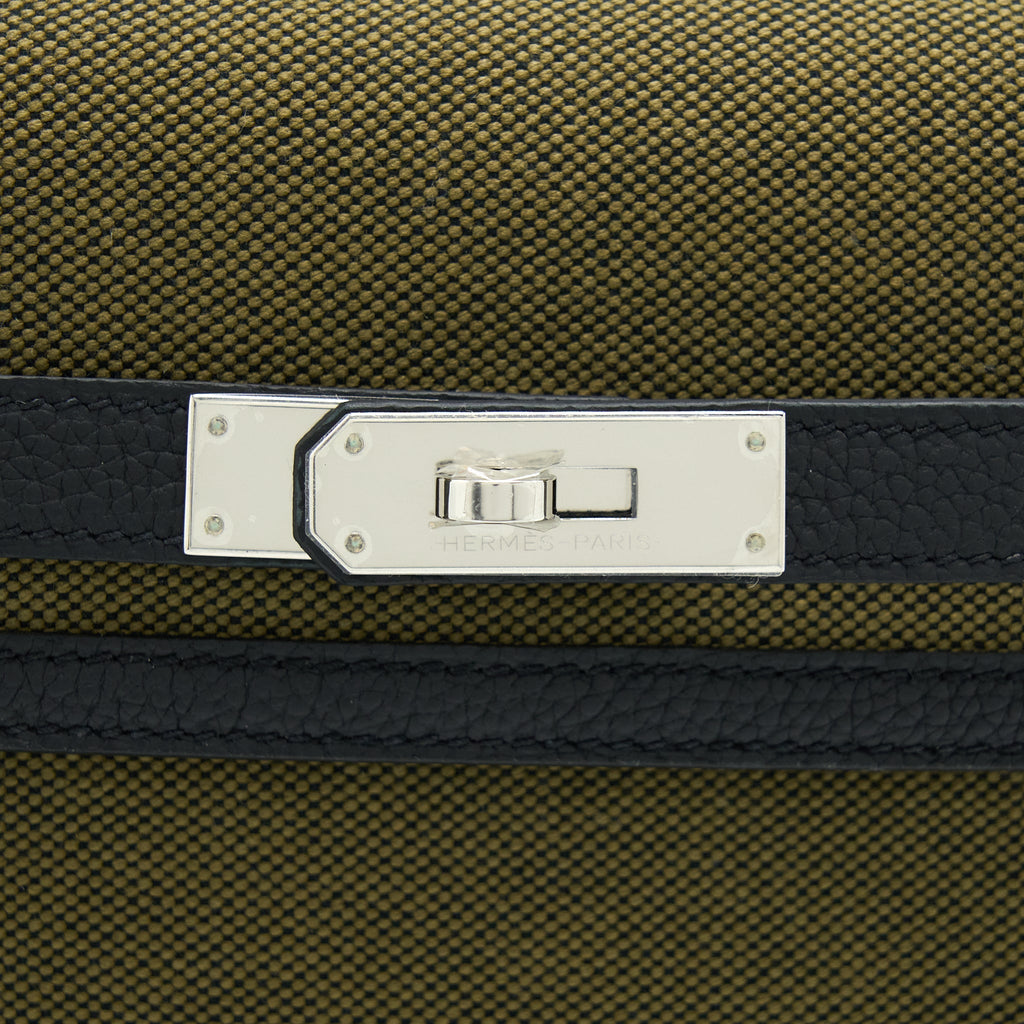 HERMES POCHETTE KELLY DEPECHES CANVAS AND LEATHER MULTICOLOUR SHW