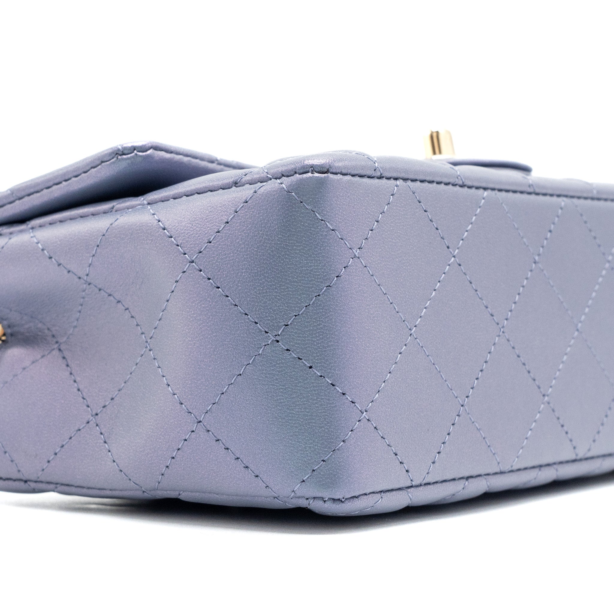 CHANEL CLASSIC MINI RECTANGULAR FLAP BAG LAMBSKIN IRIDESCENT LIGHT PURPLE LGHW (MICROCHIP)