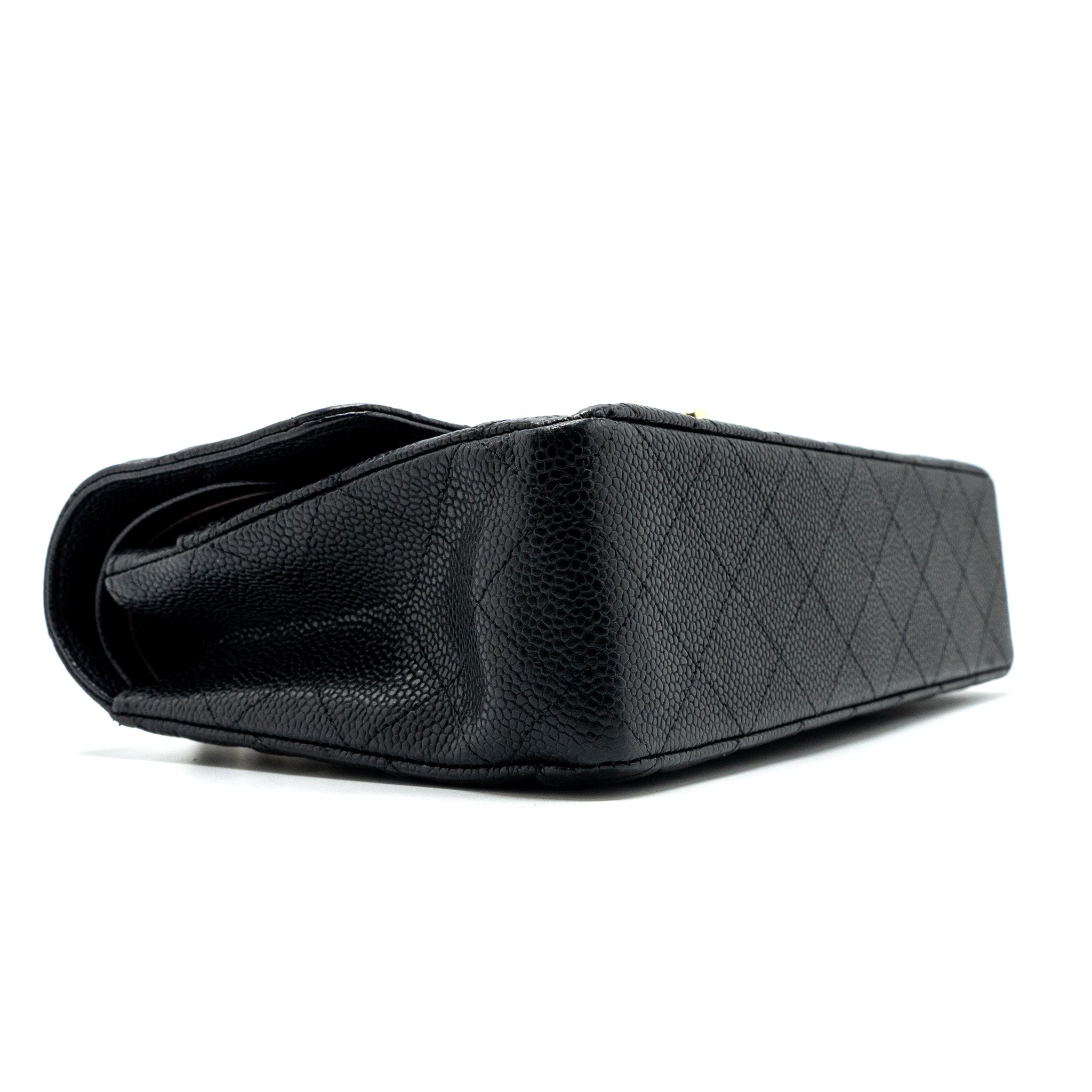 CHANEL MEDIUM CLASSIC DOUBLE FLAP BAG CAVIAR BLACK GHW