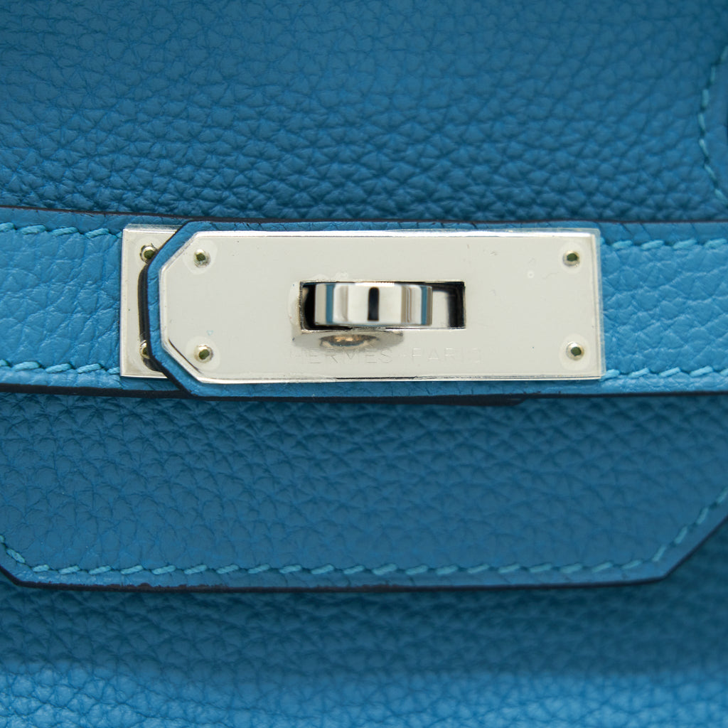 HERMES BIRKIN 35 7B TURQUOISE TOGO LEATHER SHW