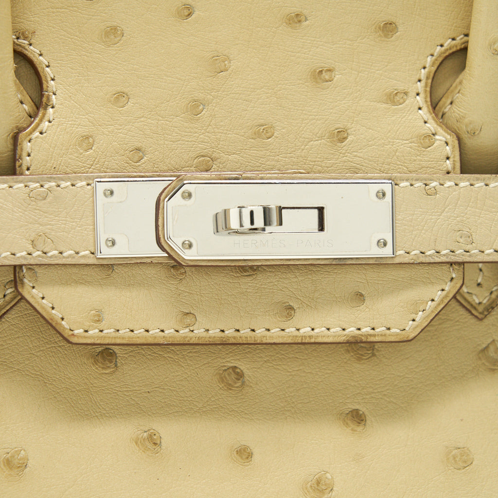 HERMES BIRKIN 30 PARCHEMIN OSTRICH SHW