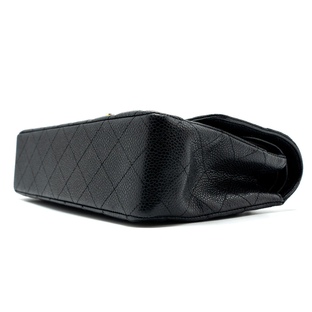 CHANEL MEDIUM CLASSIC DOUBLE FLAP BAG CAVIAR BLACK GHW