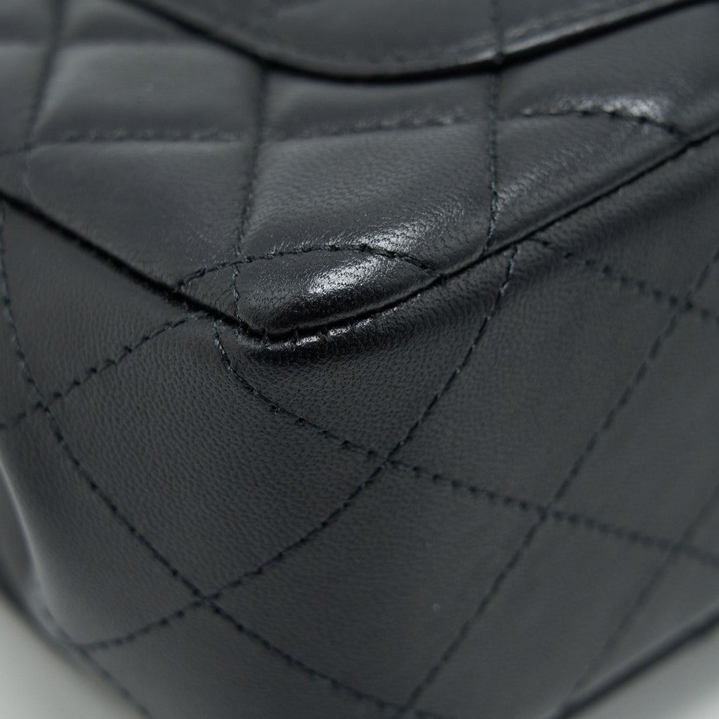 CHANEL MINI RECTANGULAR FLAP BAG LAMBSKIN BLACK LGHW