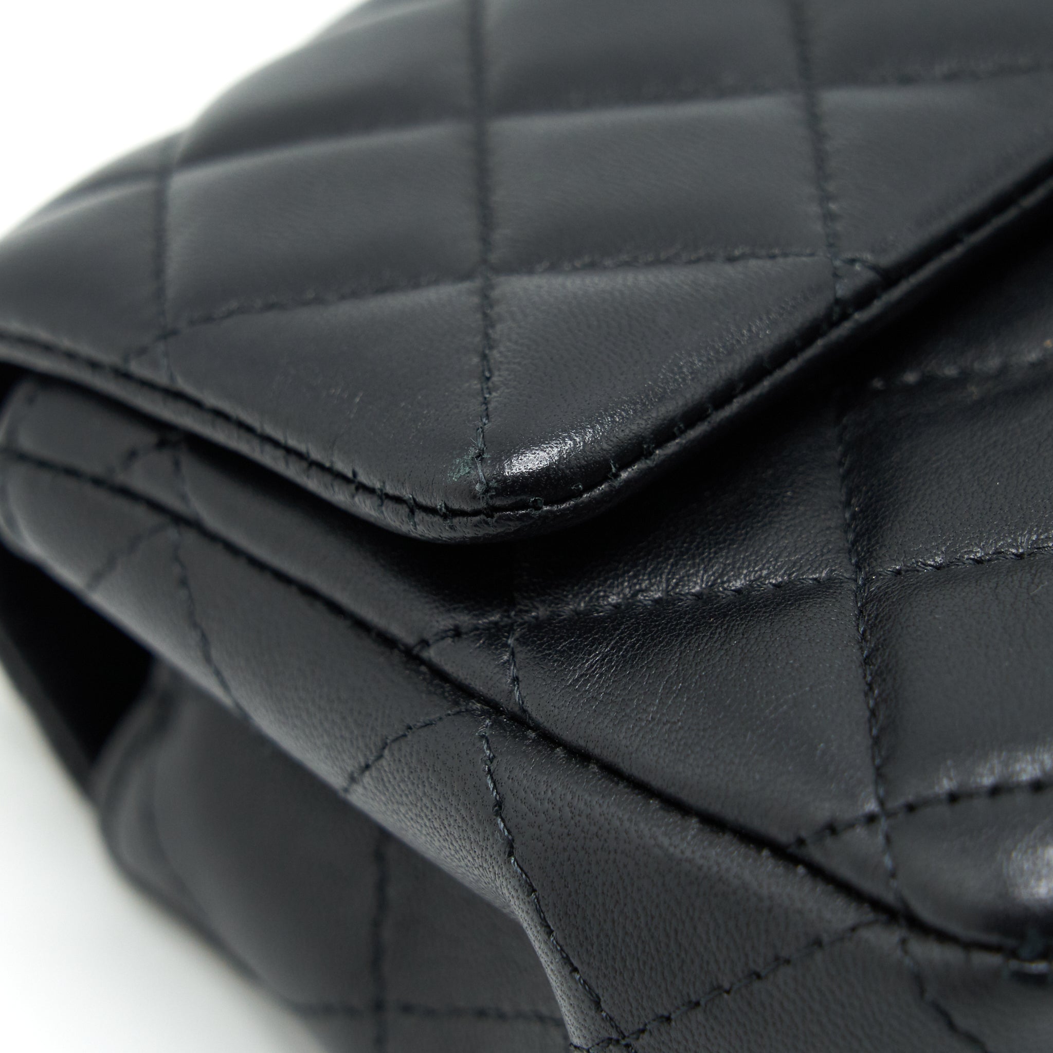 CHANEL MINI RECTANGULAR FLAP BAG LAMBSKIN BLACK LGHW