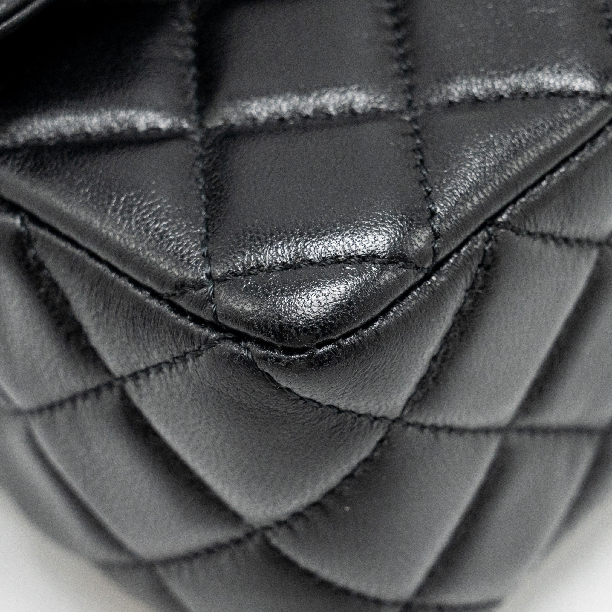 CHANEL DETAILED TOP HANDLE FLAP BAG LAMBSKIN BLACK GHW (MICROCHIP)